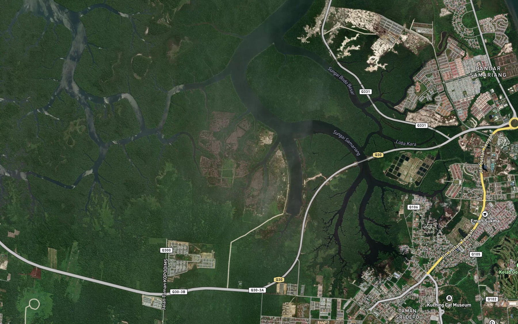 Satellite map of the Sungai Dua