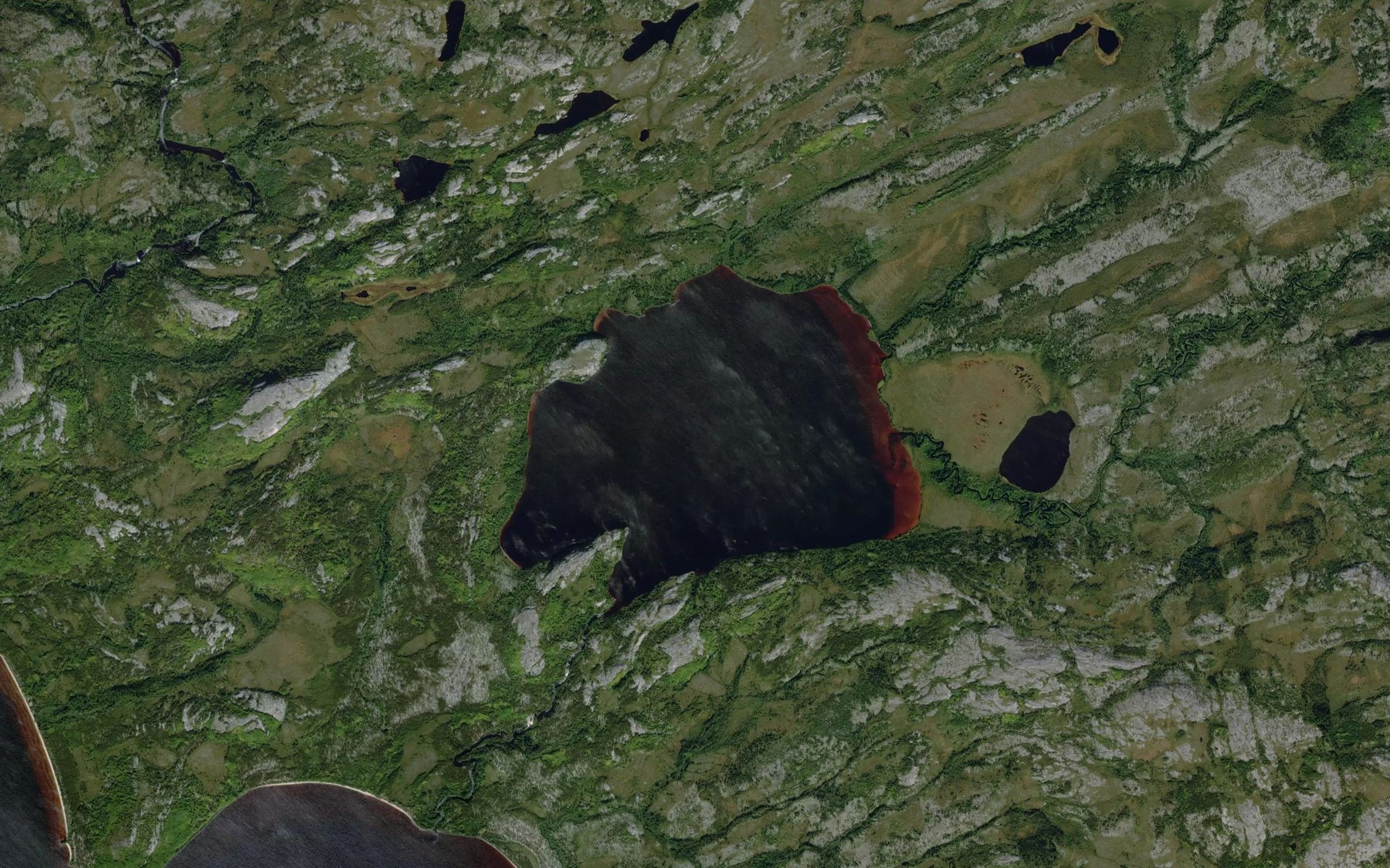 Satellite map of the Lac Wiyaschunis