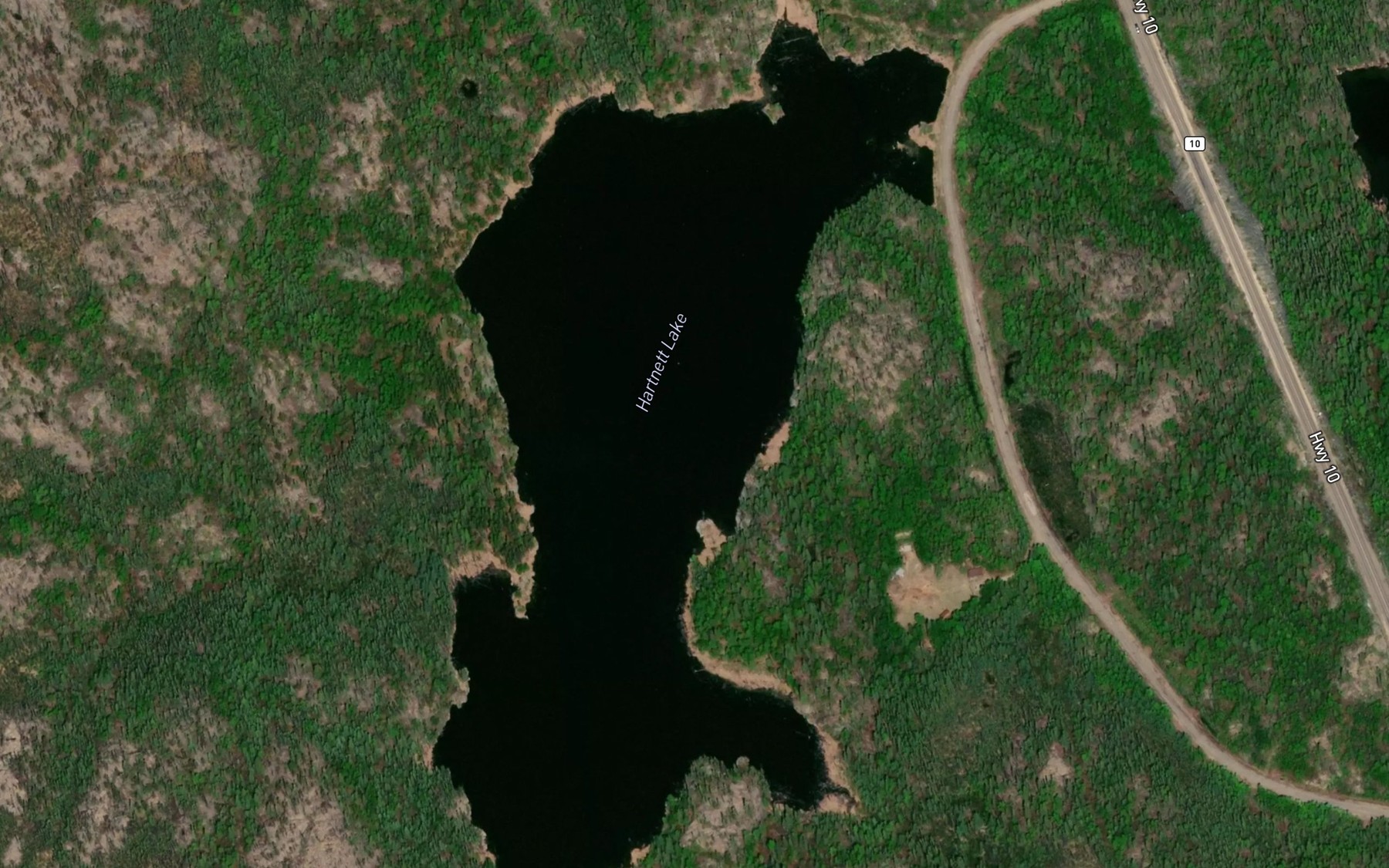 Satellite map of the Hartnett Lake