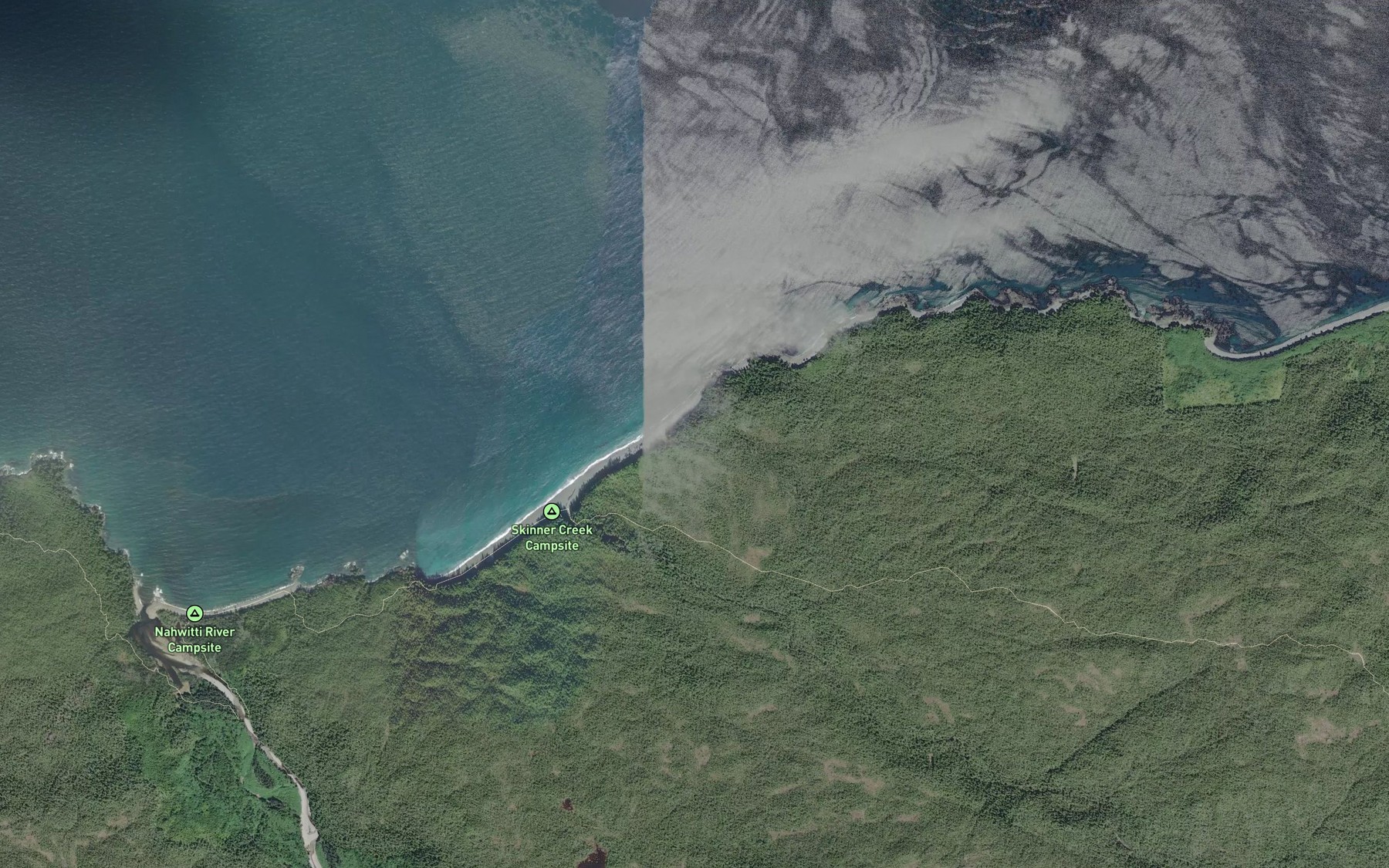 Satellite map of the Skinner Creek