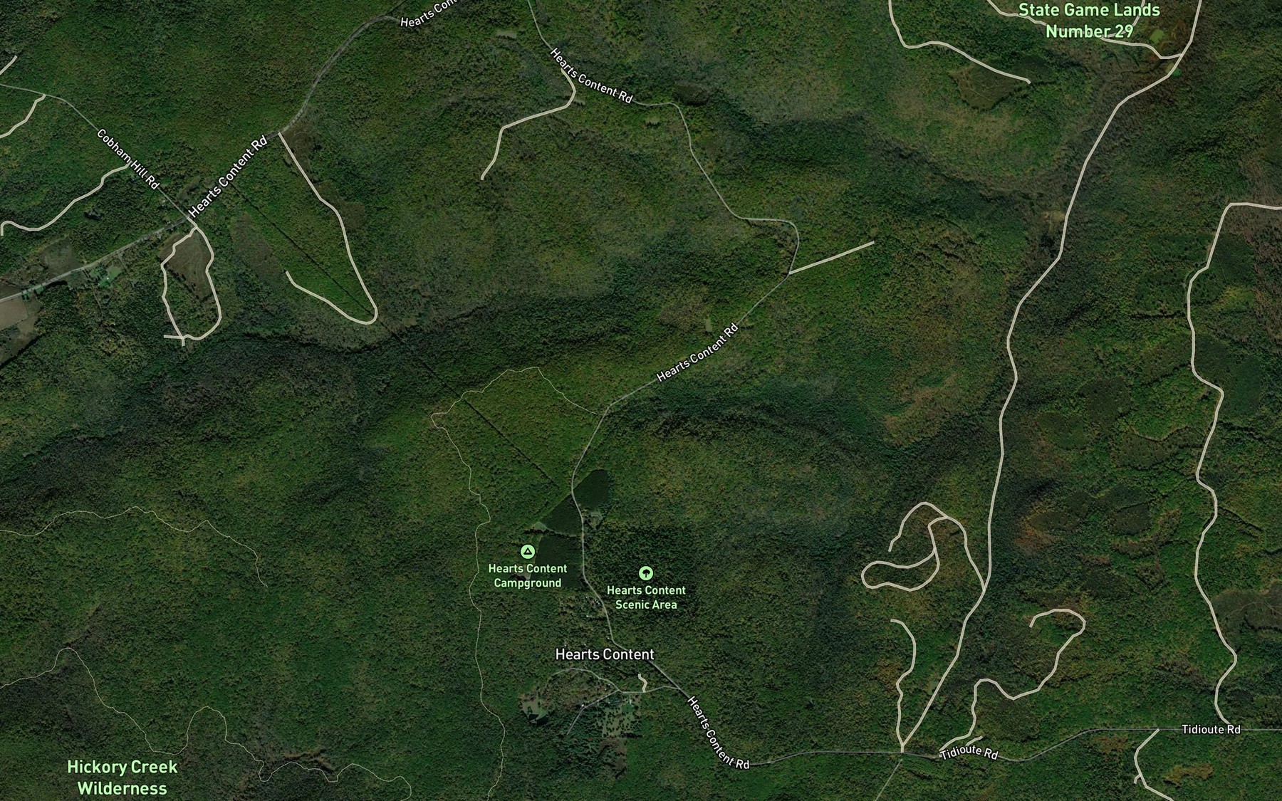 Satellite map of the Rams Horn Spring