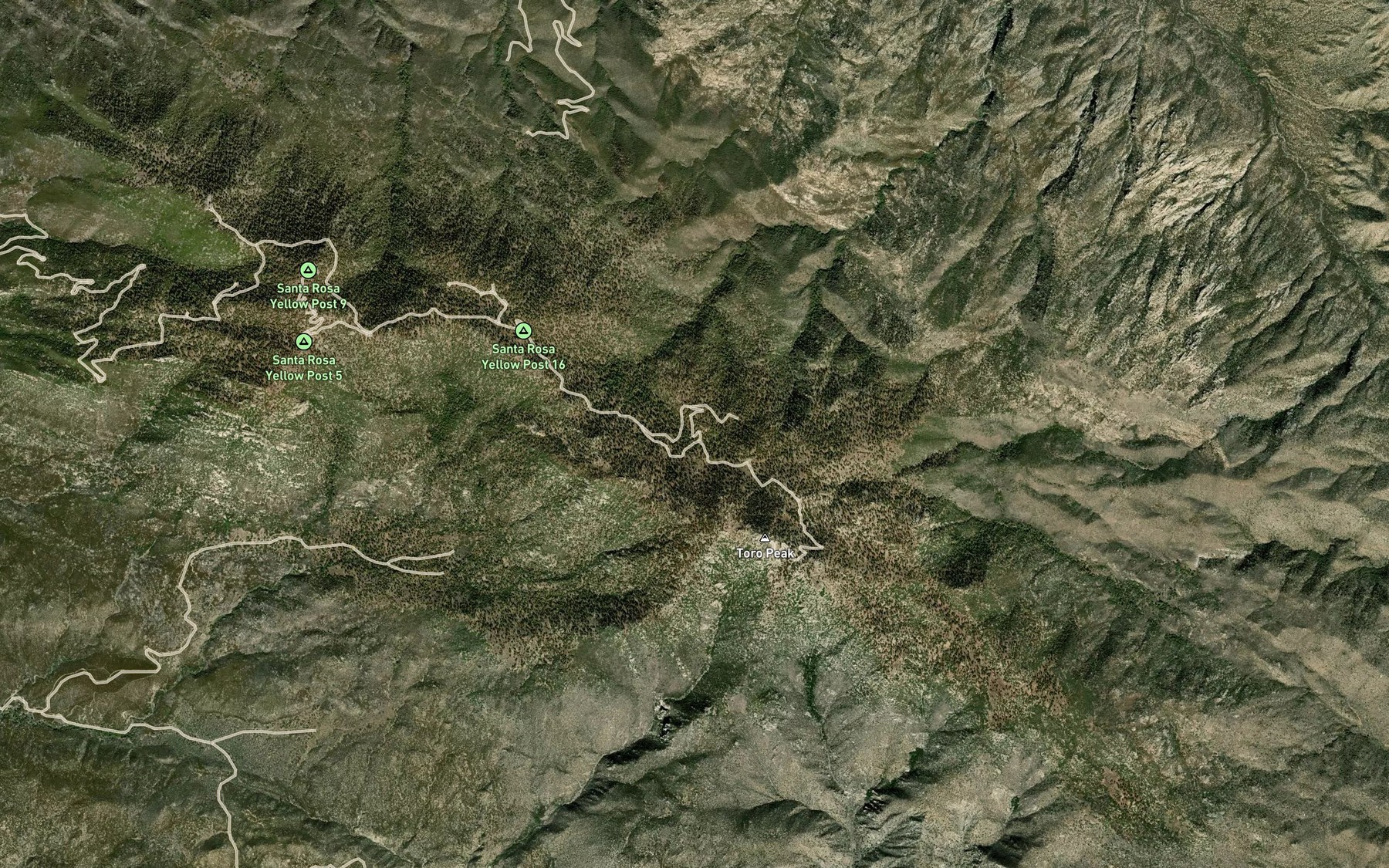 Satellite map of the Virgin Spring
