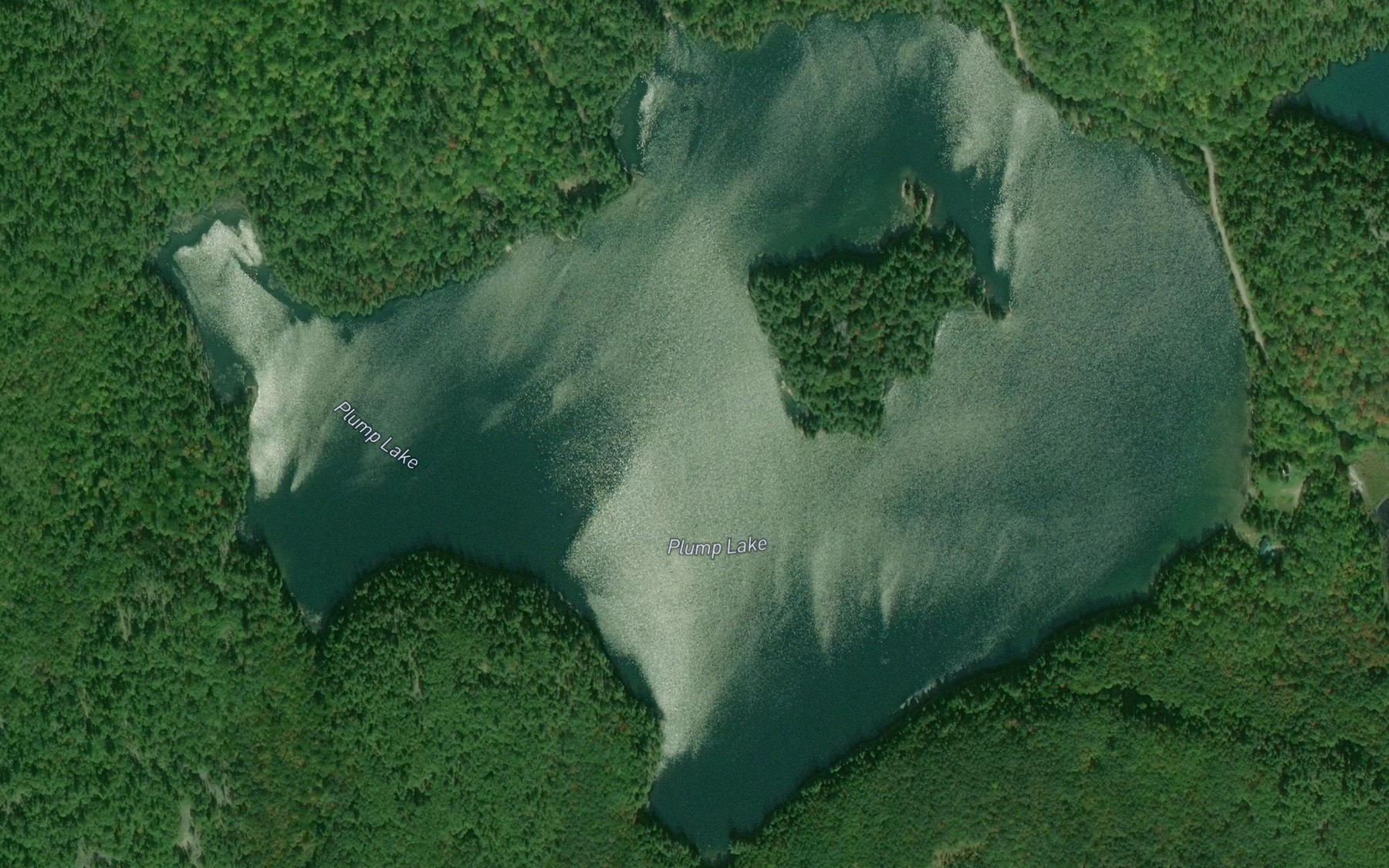Satellite map of the Plump Lake