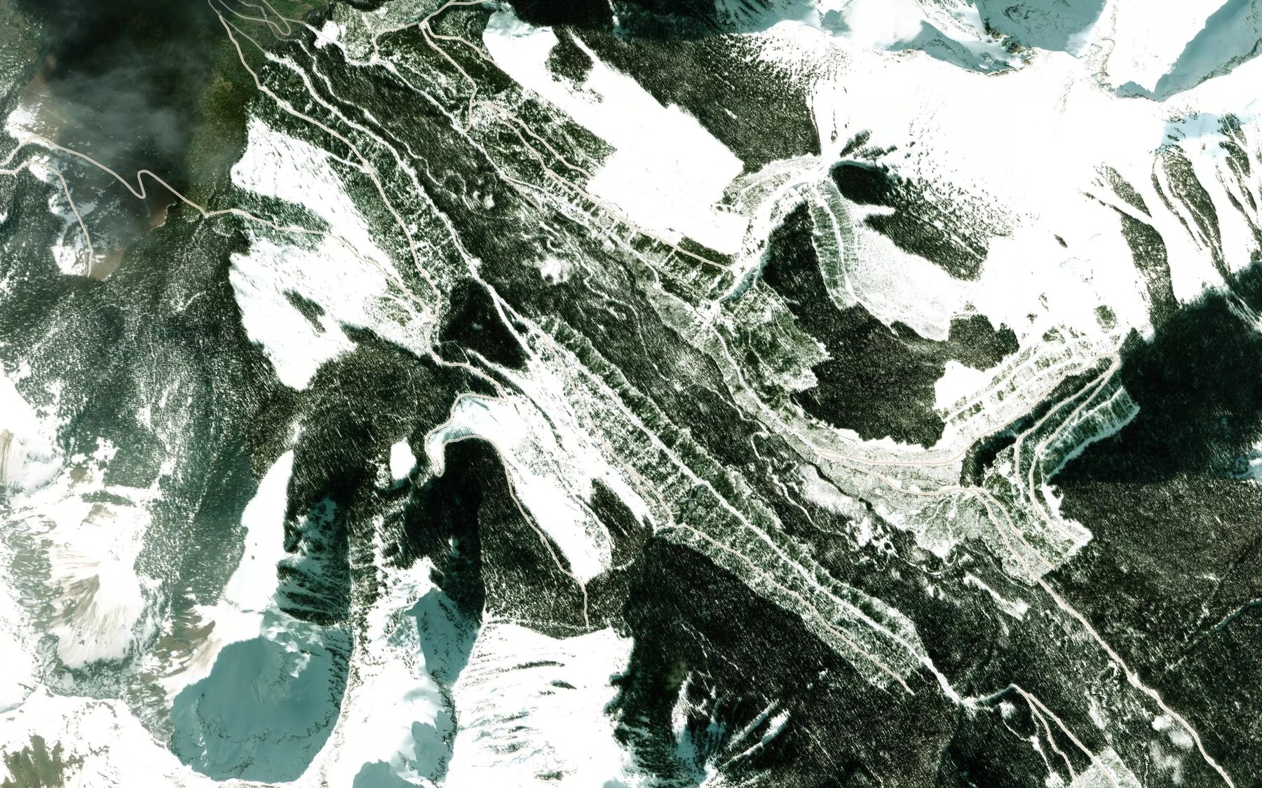 Satellite map of the Cayuse Creek