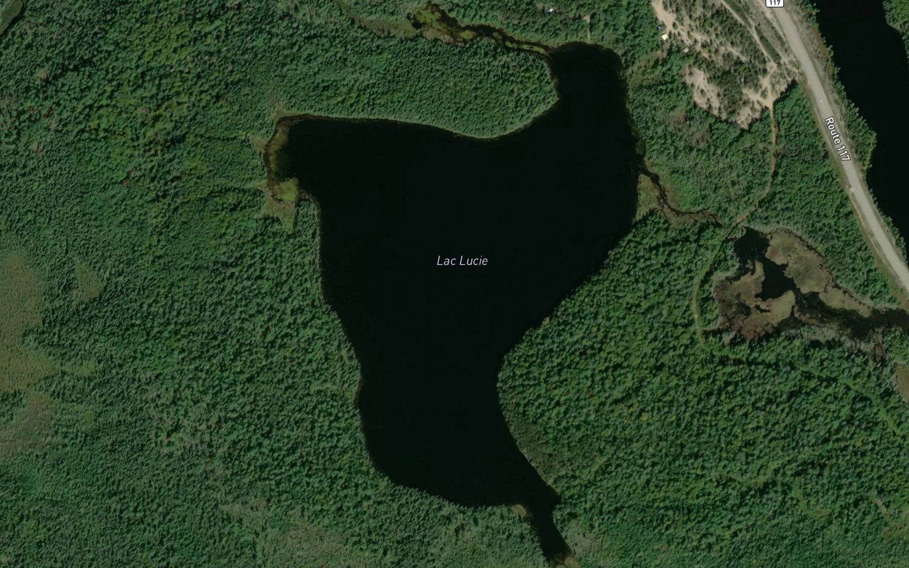 Satellite map of the Lac Lucie