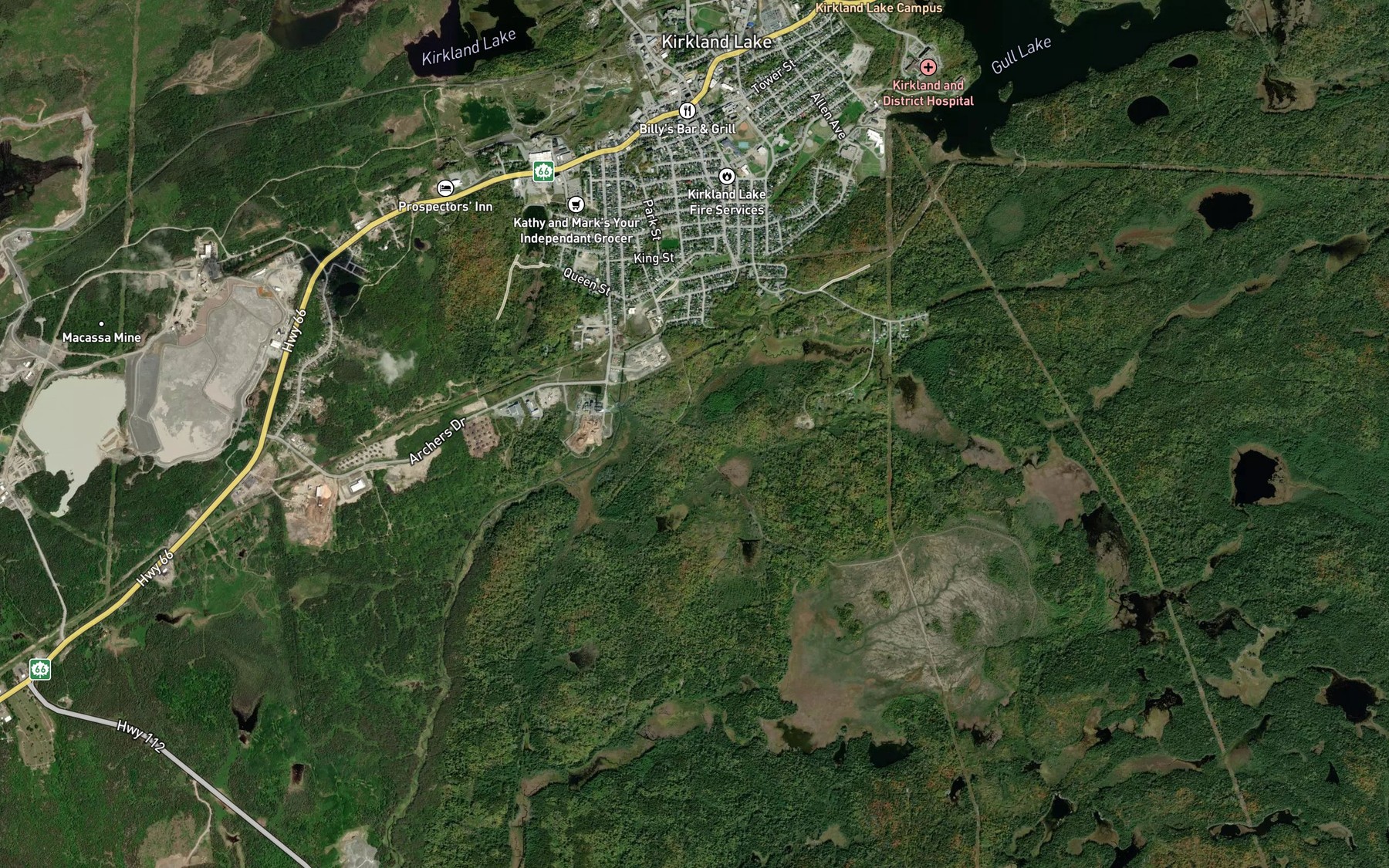 Satellite map of the Rand Creek
