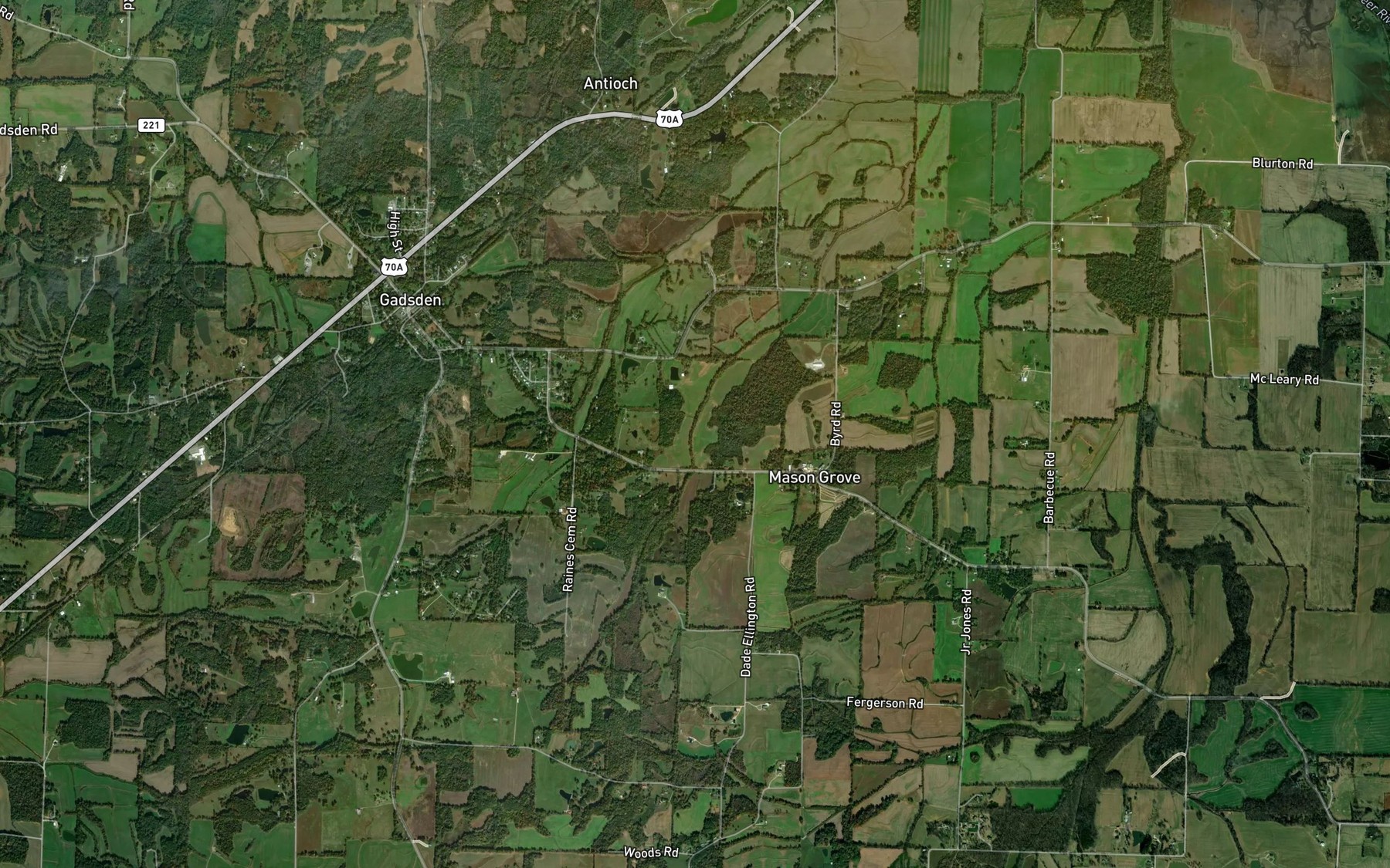 Satellite map of the Warren Ditch