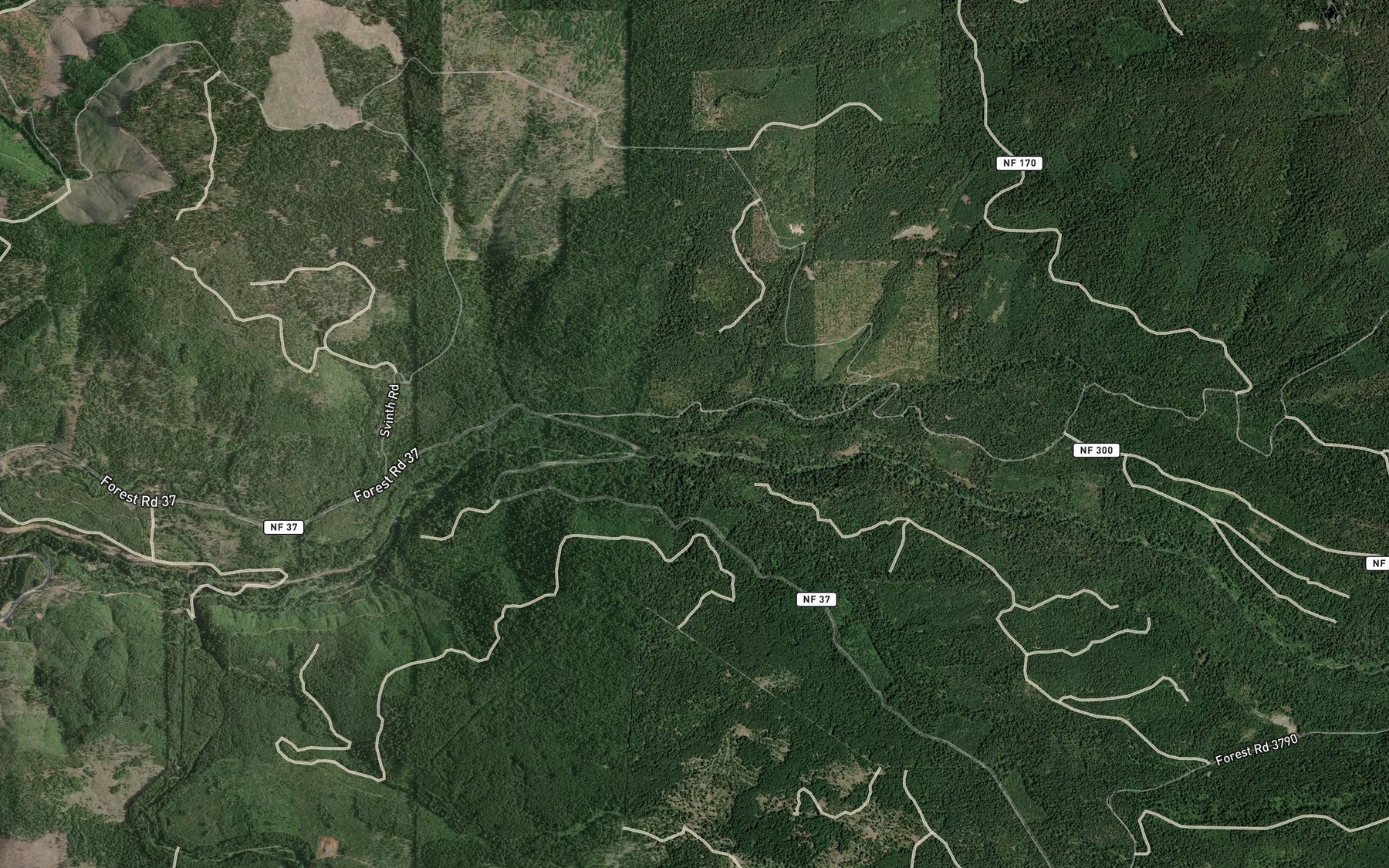 Satellite map of the Bessie Creek