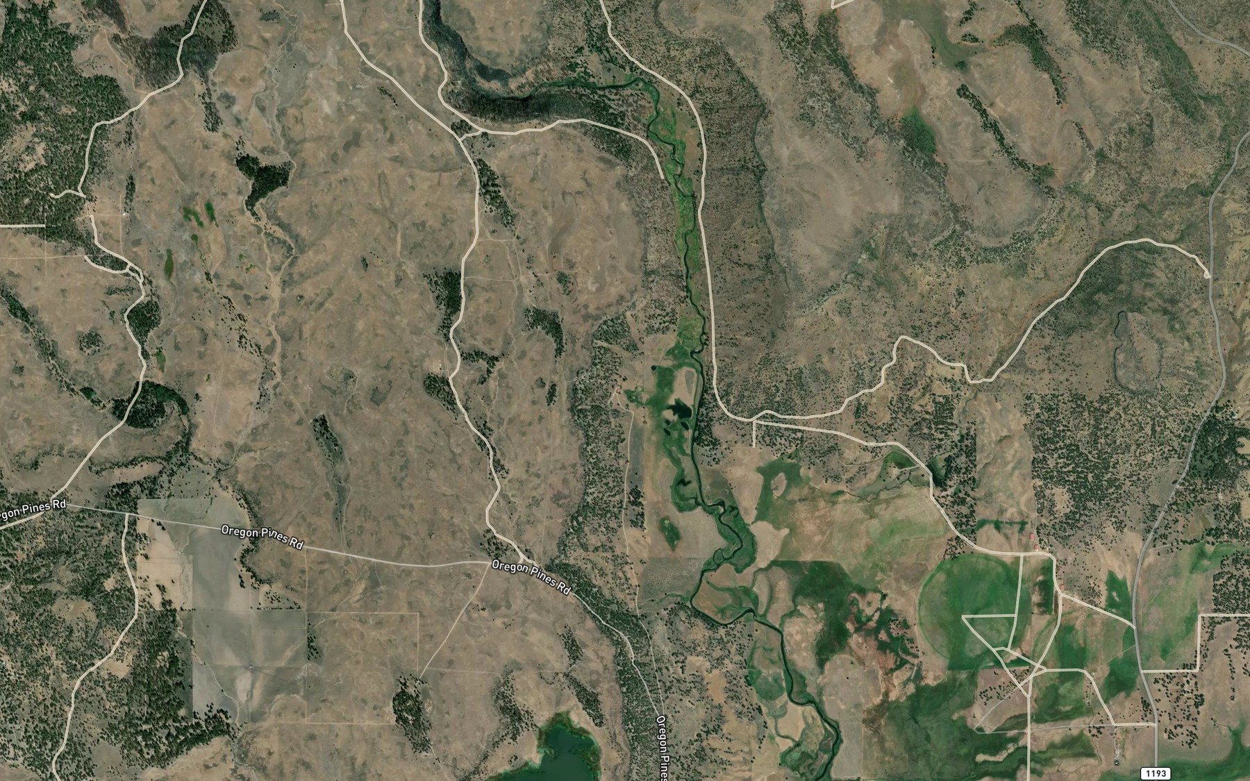 Satellite map of the Chester Spring