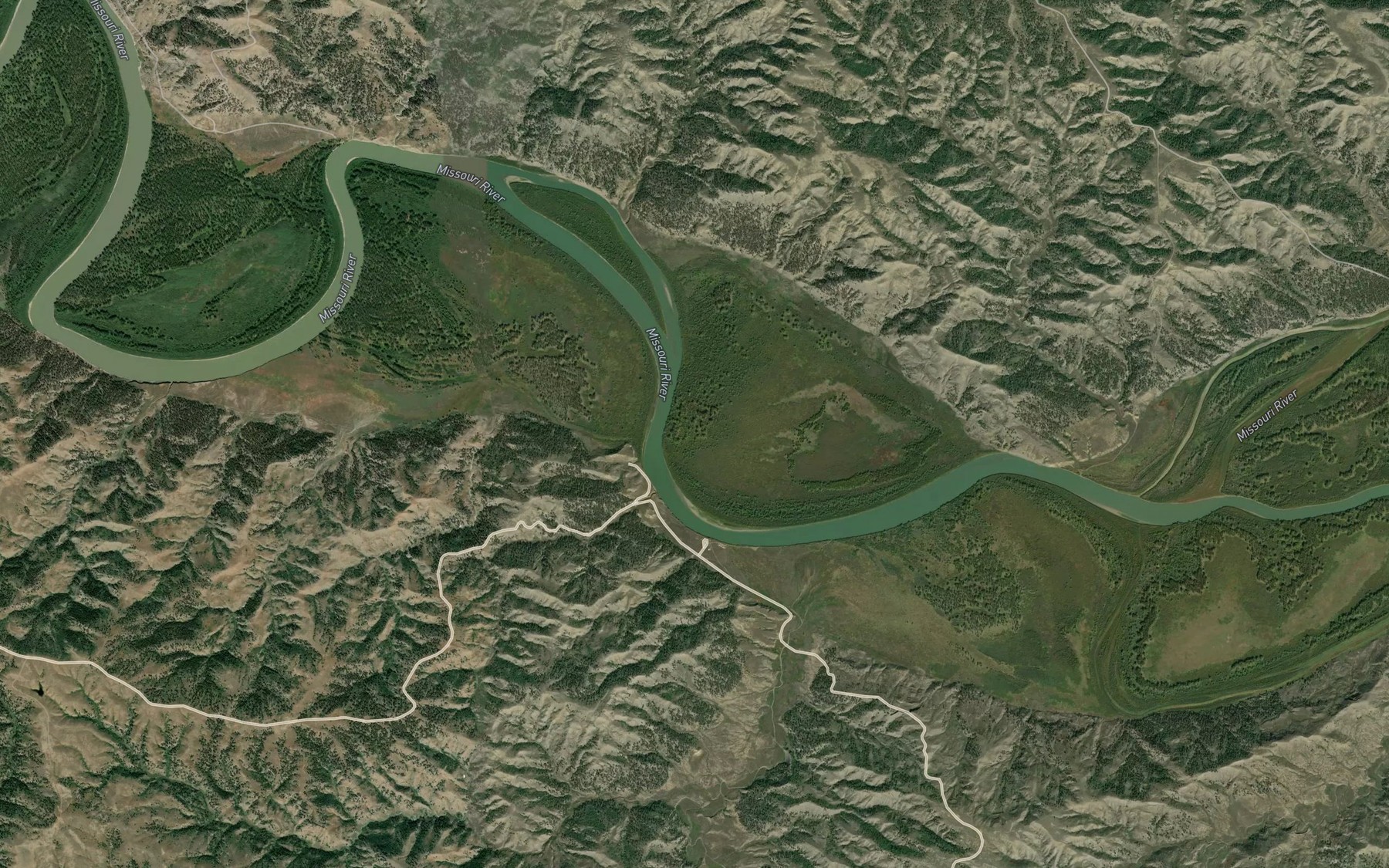 Satellite map of the Miller Bottoms