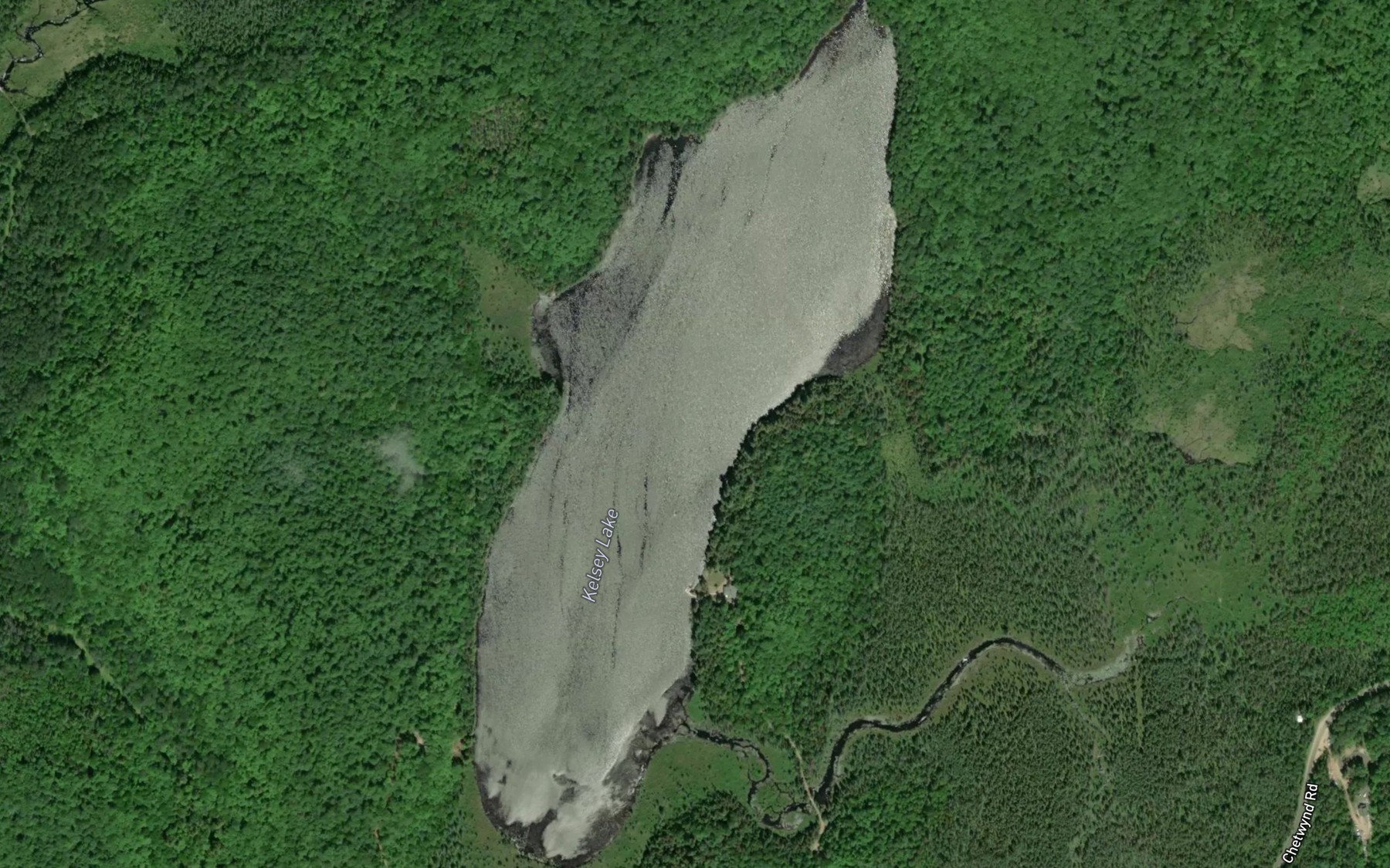 Satellite map of the Kelsey Lake
