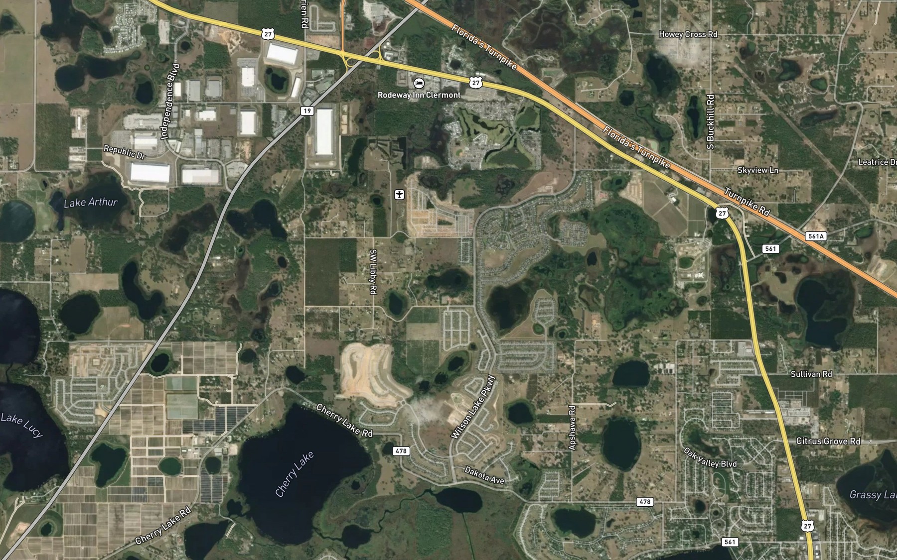 Satellite map of the Deacon Lake