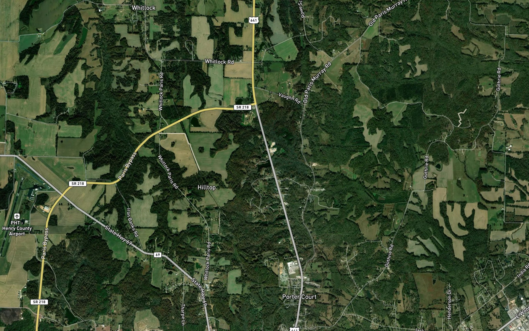 Satellite map of the Smith Lake