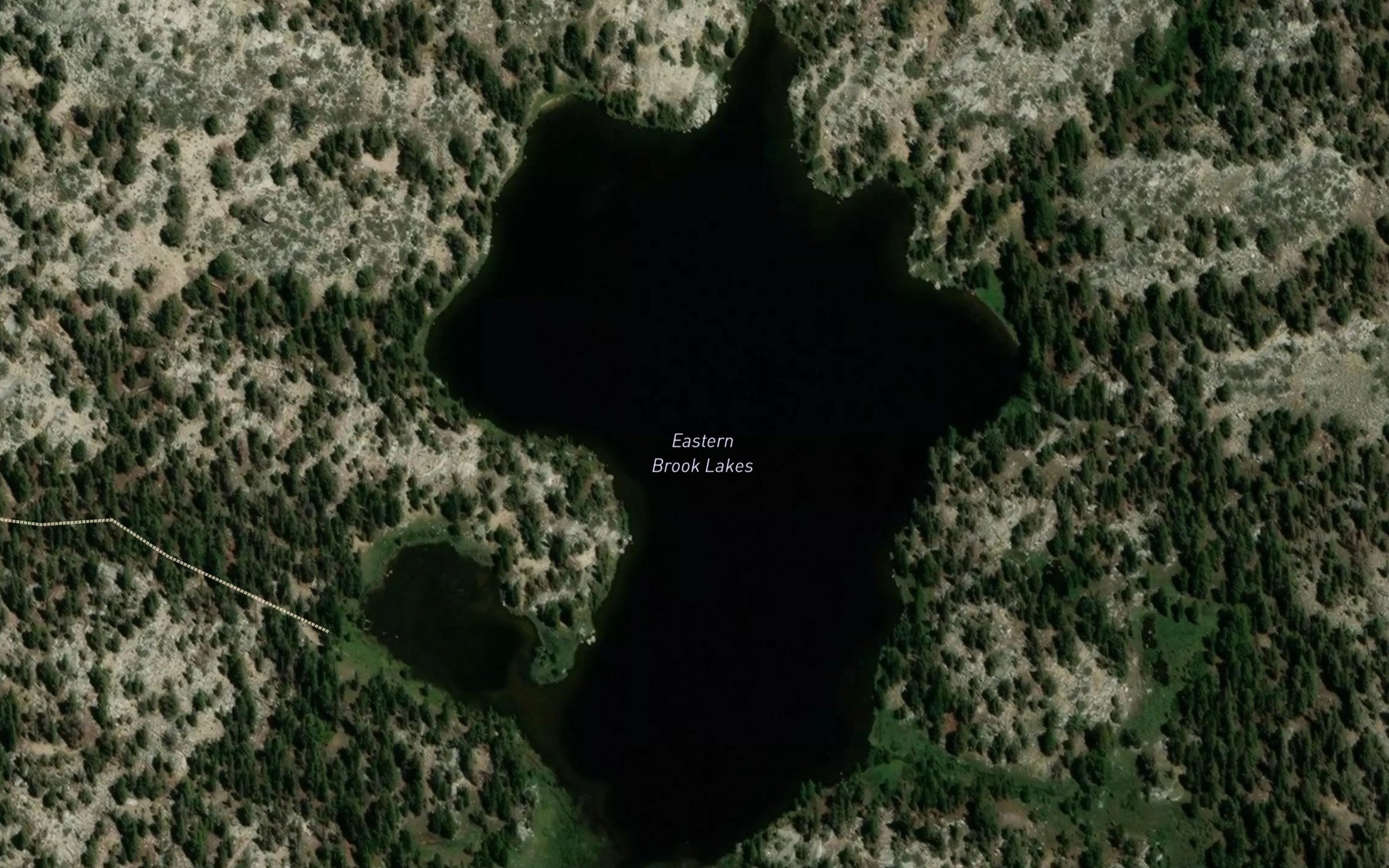 Satellite map of the Eastern Brook Lakes