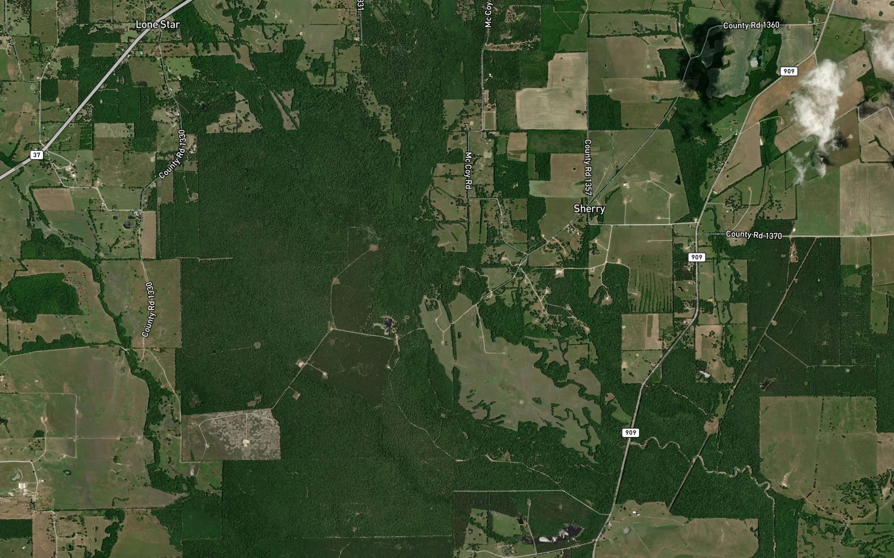 Satellite map of the McCoy Creek