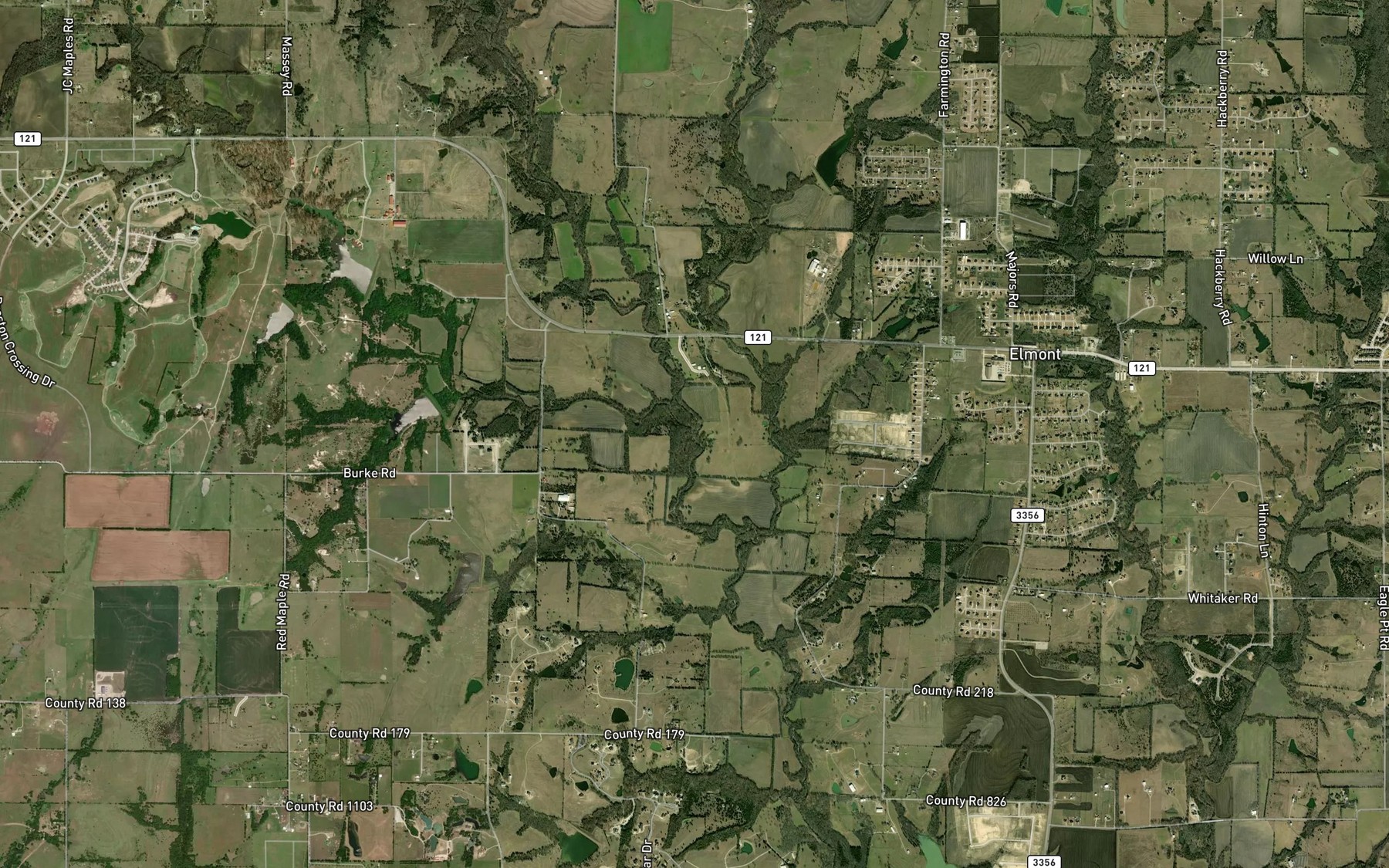 Satellite map of the Stanley Creek
