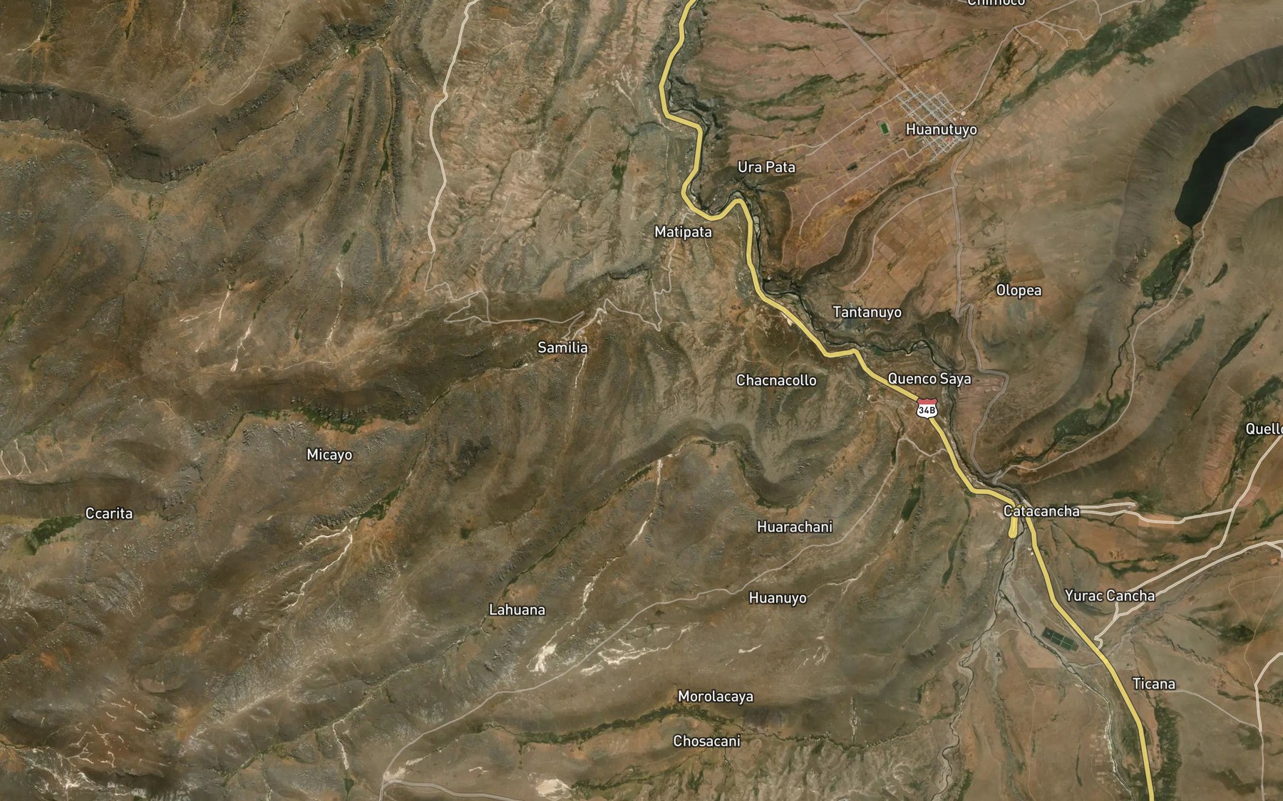 Satellite map of the Rio Chasecani