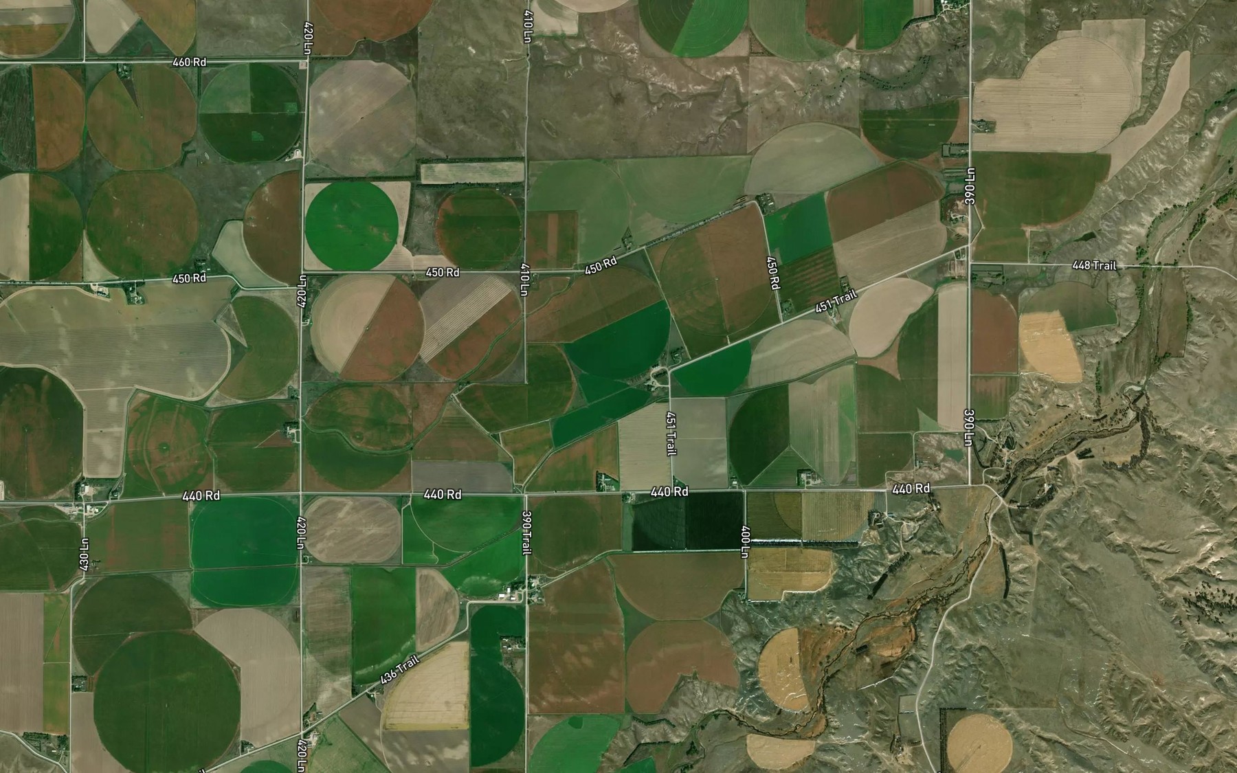 Satellite map of the Peters Lateral
