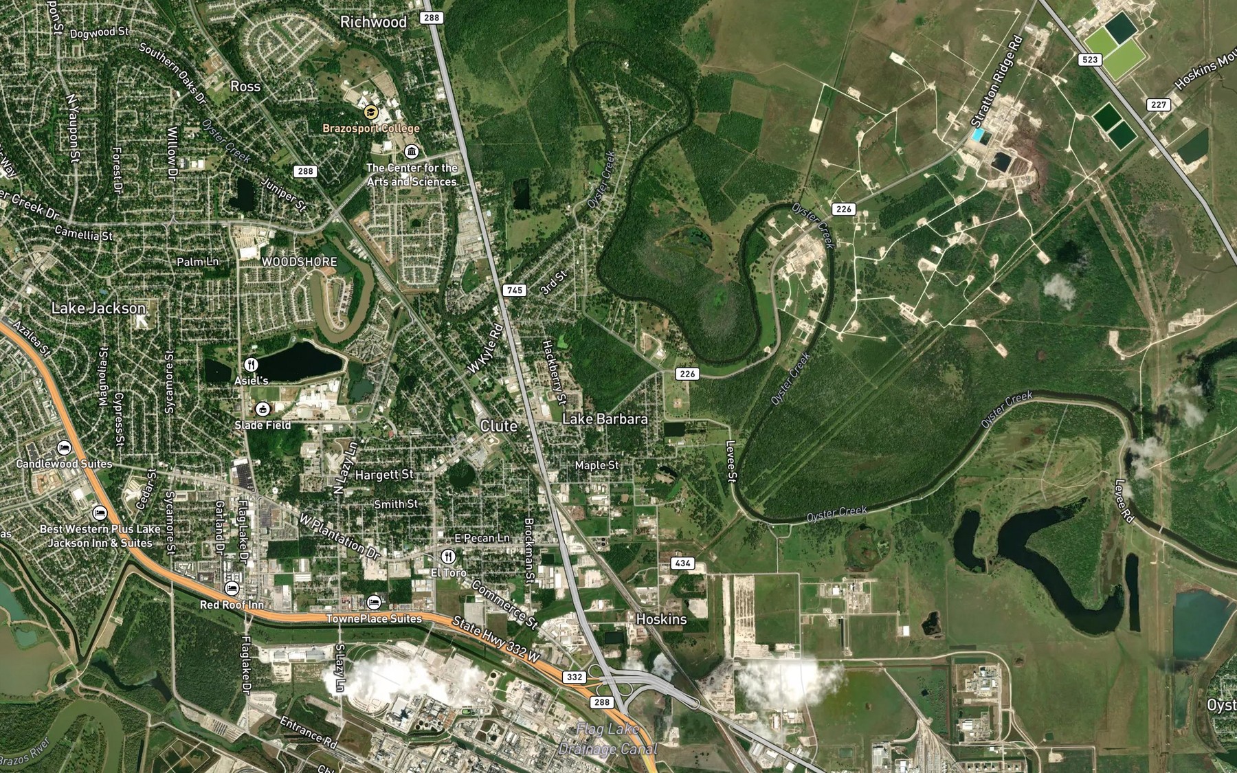 Satellite map of the Lake Barbara