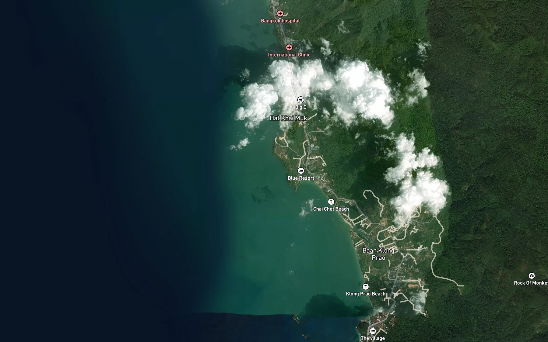 Satellite map of the Ao Yai