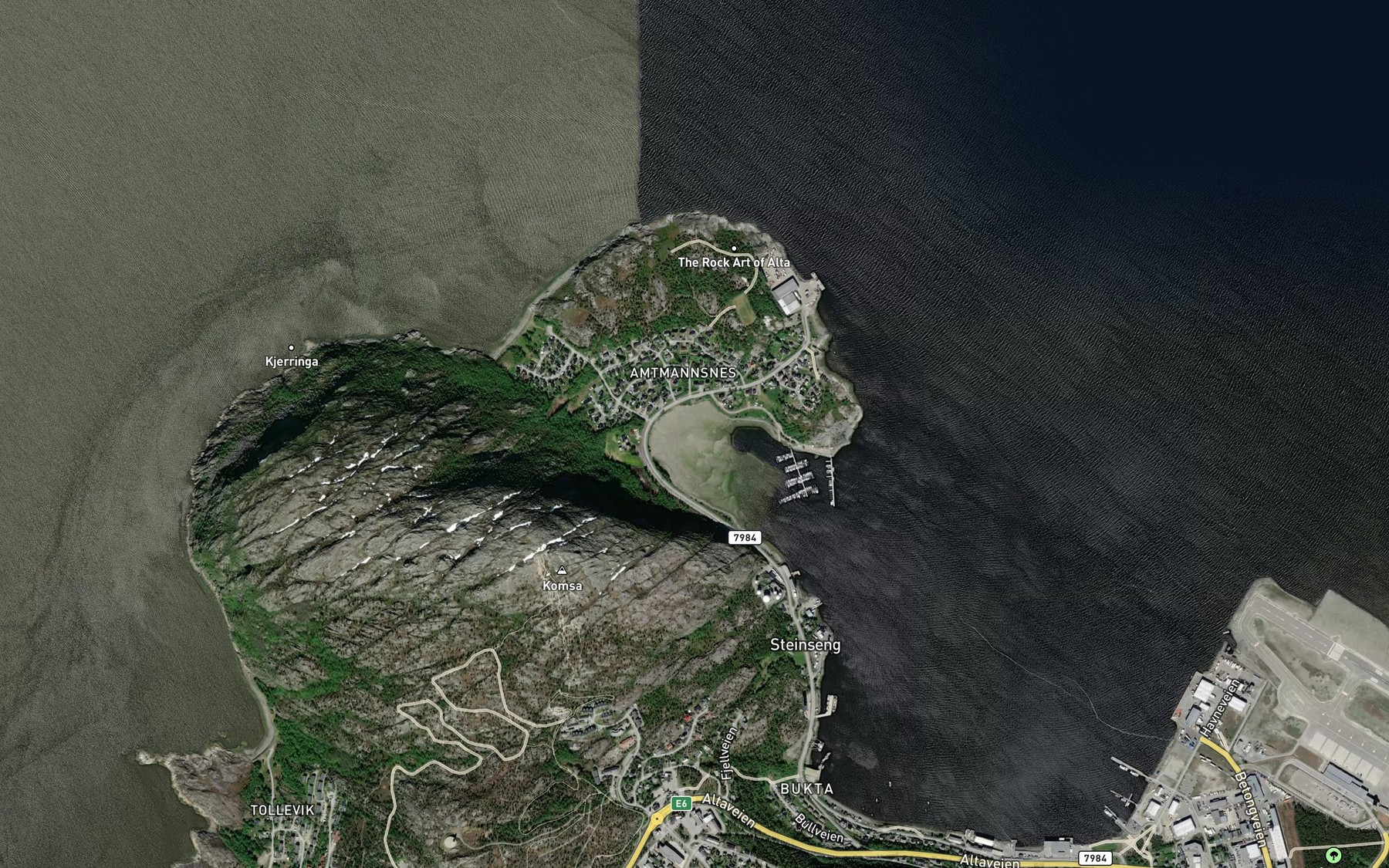 Satellite map of the Urdnesbukta