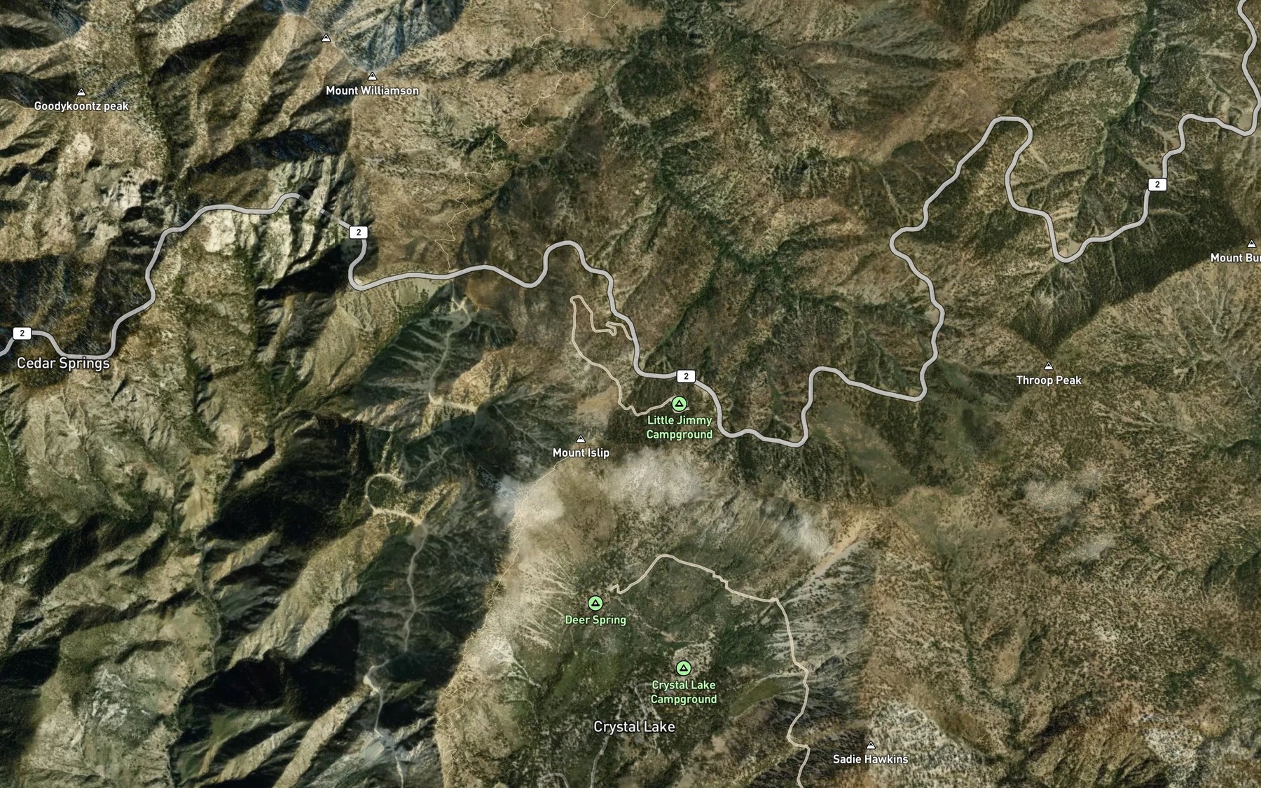 Satellite map of the Windy Spring
