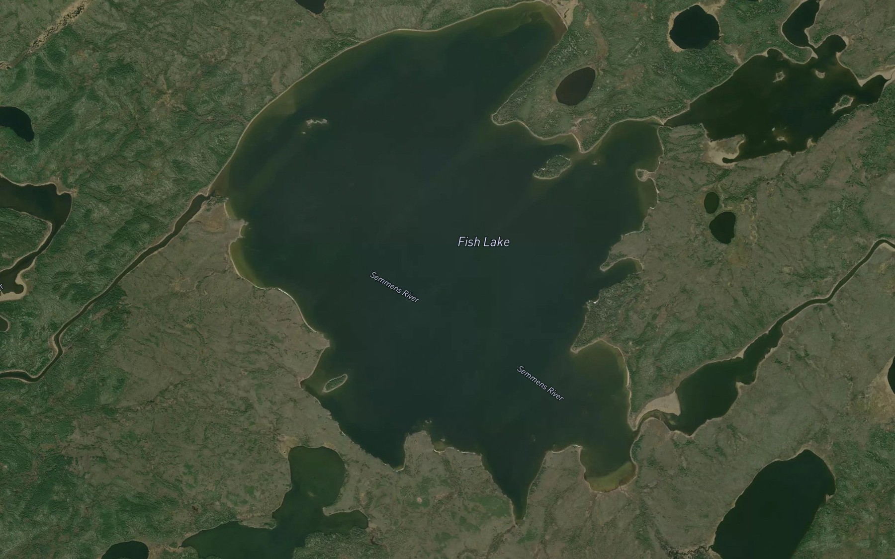Satellite map of the Fish Lake