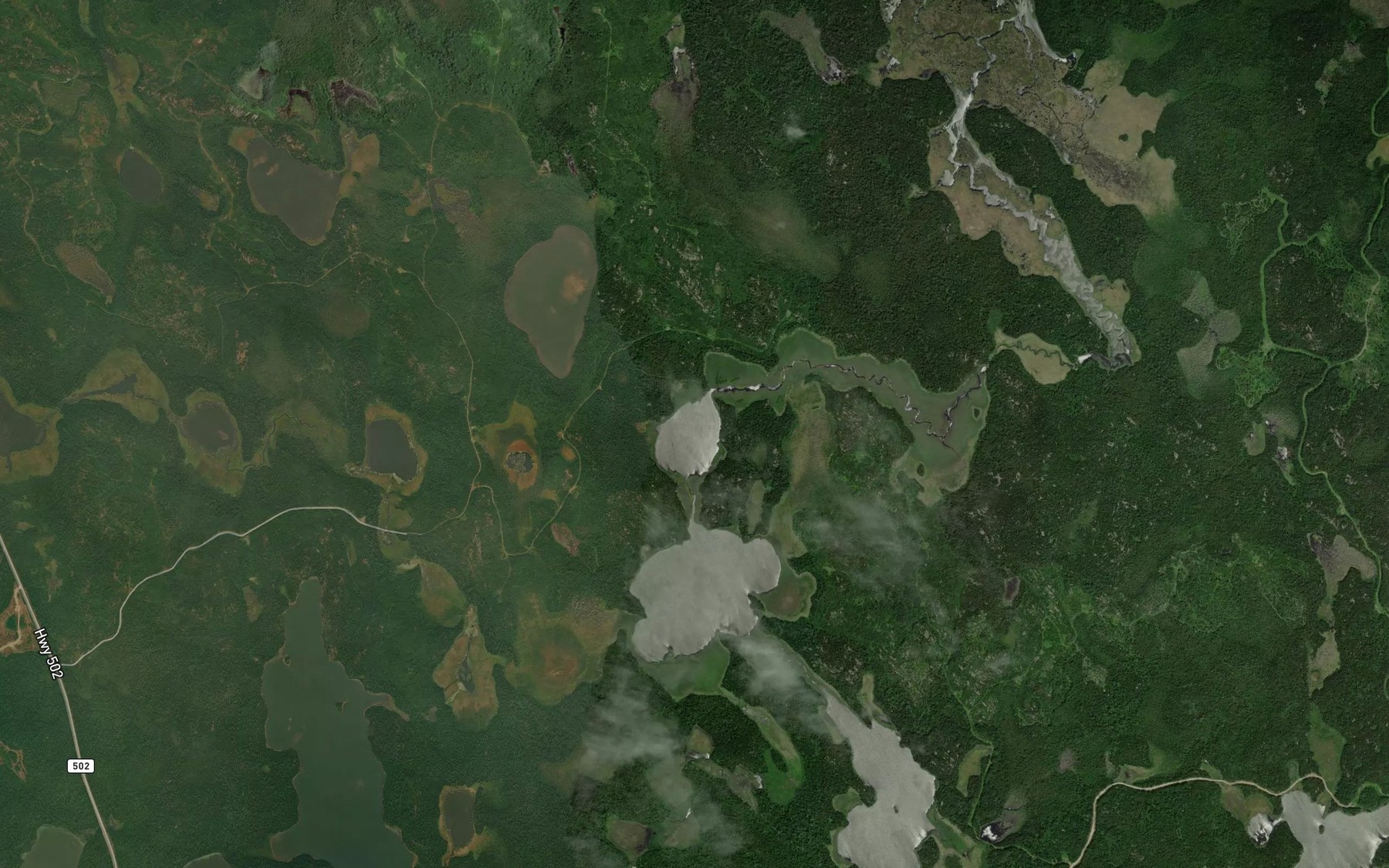 Satellite map of the Oley Lake