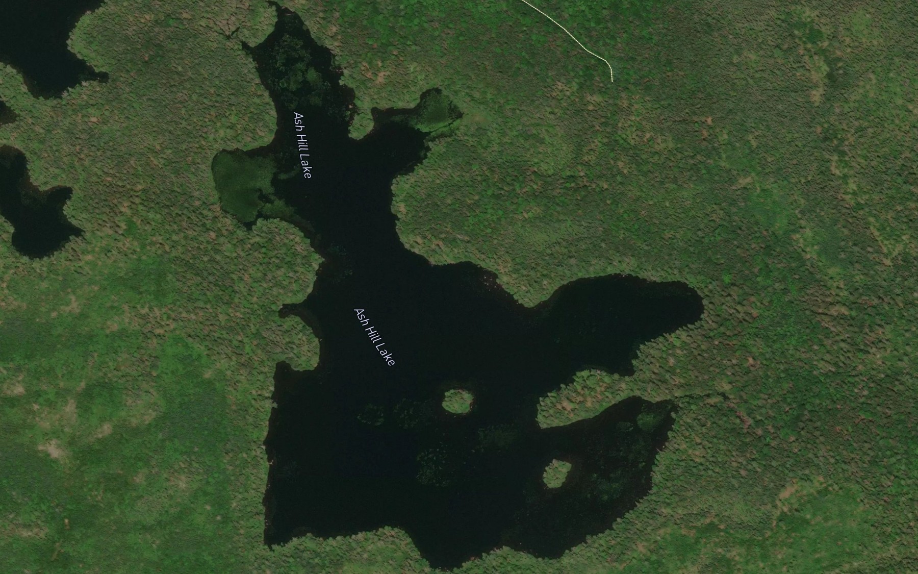 Satellite map of the Ash Hill Lake