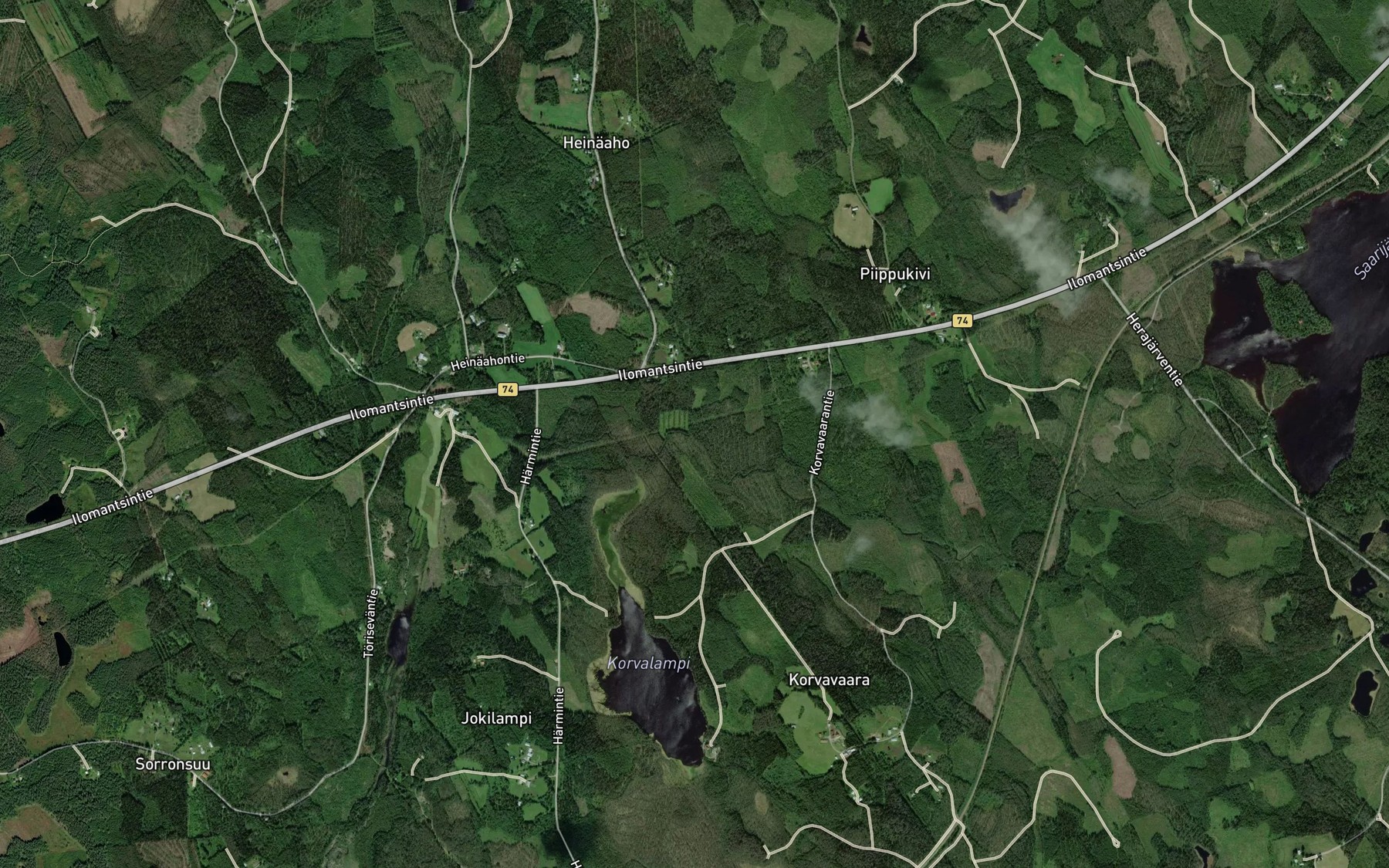 Satellite map of the Mannilanjoki