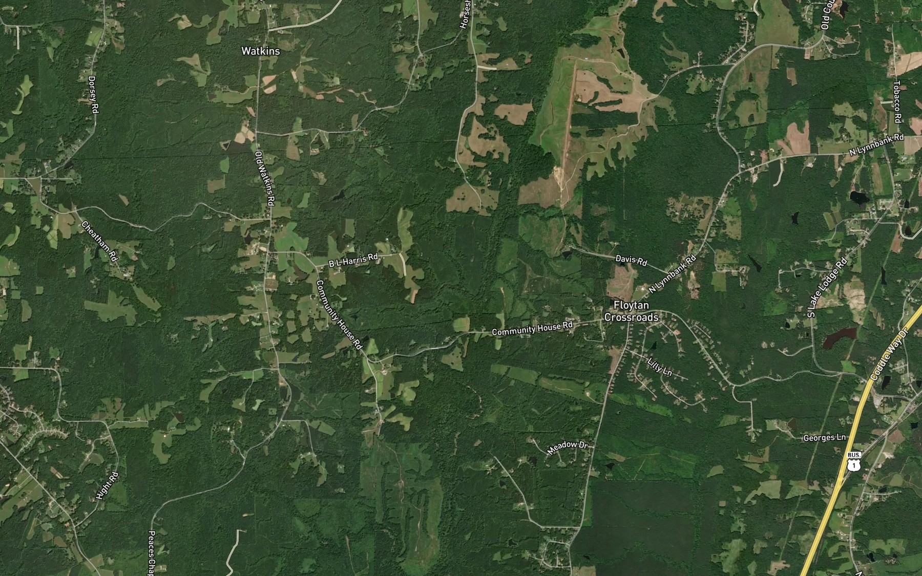 Satellite map of the Little Ruin Creek