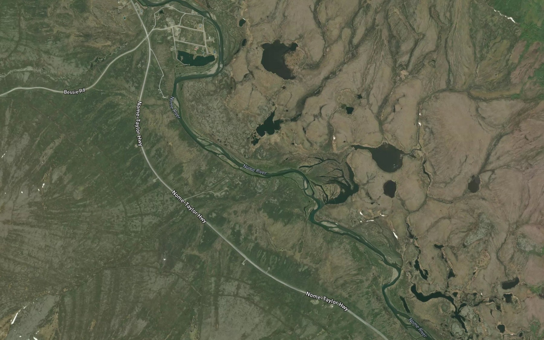 Satellite map of the Extra Dry Creek