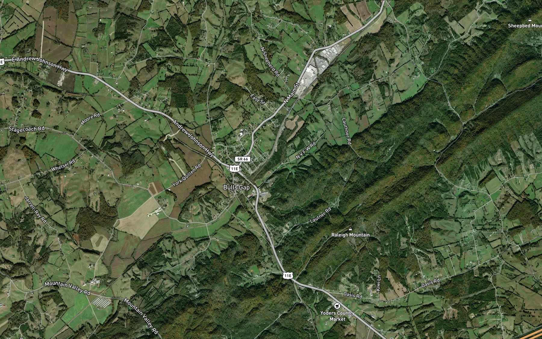 Satellite map of the Pikestaff Creek