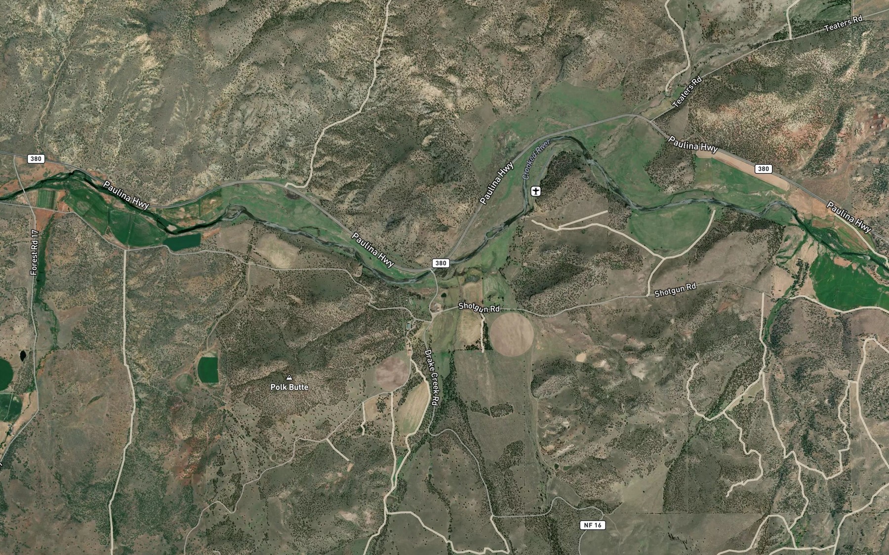Satellite map of the Drake Creek