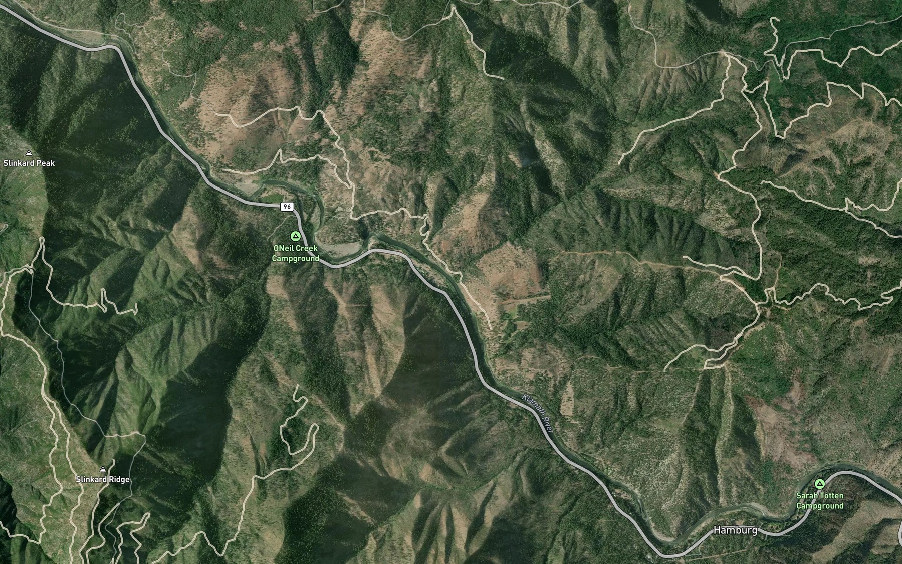 Satellite map of the Negro Creek