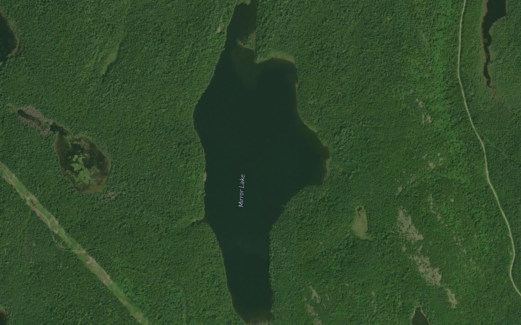 Satellite map of the Mirror Lake