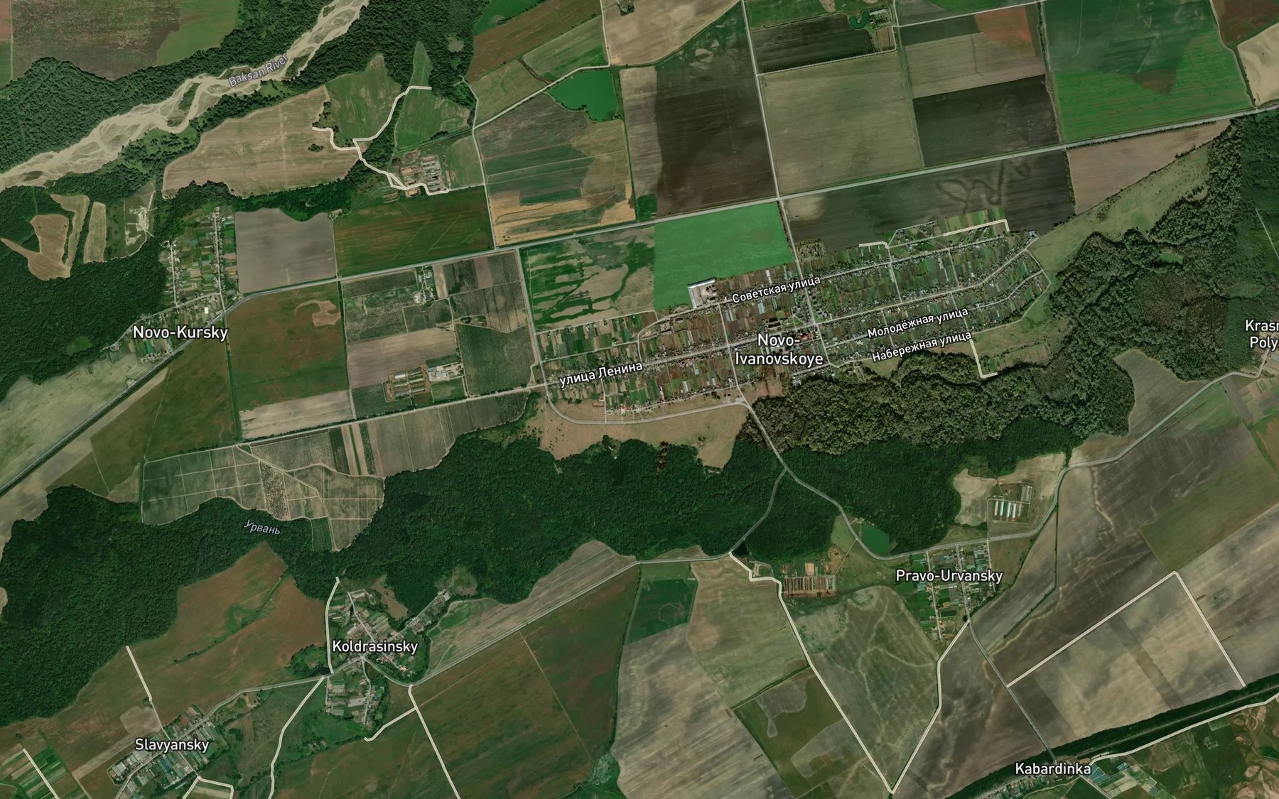 Satellite map of the Belaya Rechka