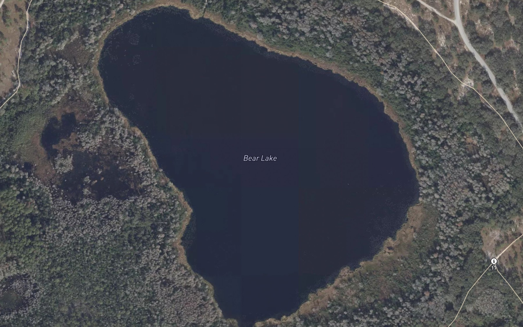 Satellite map of the Bear Lake