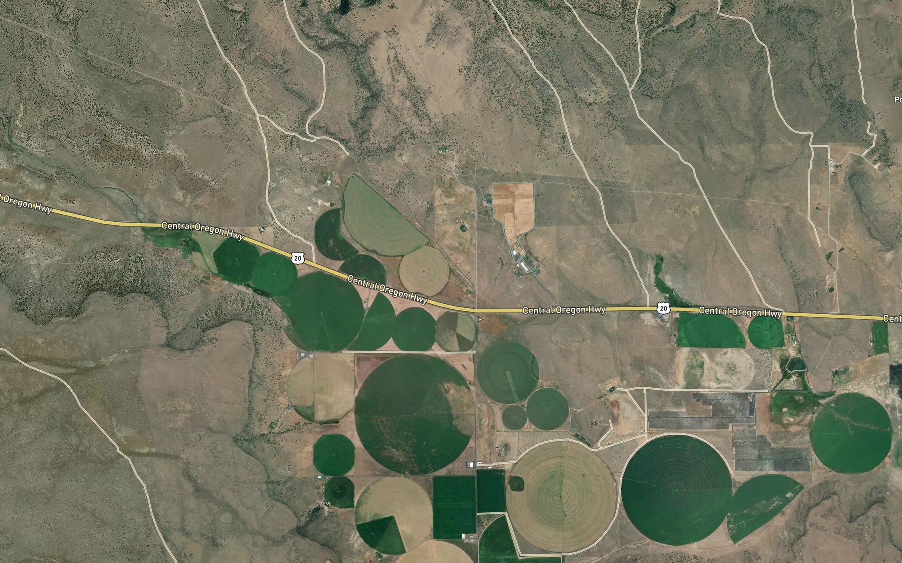 Satellite map of the Willow Creek