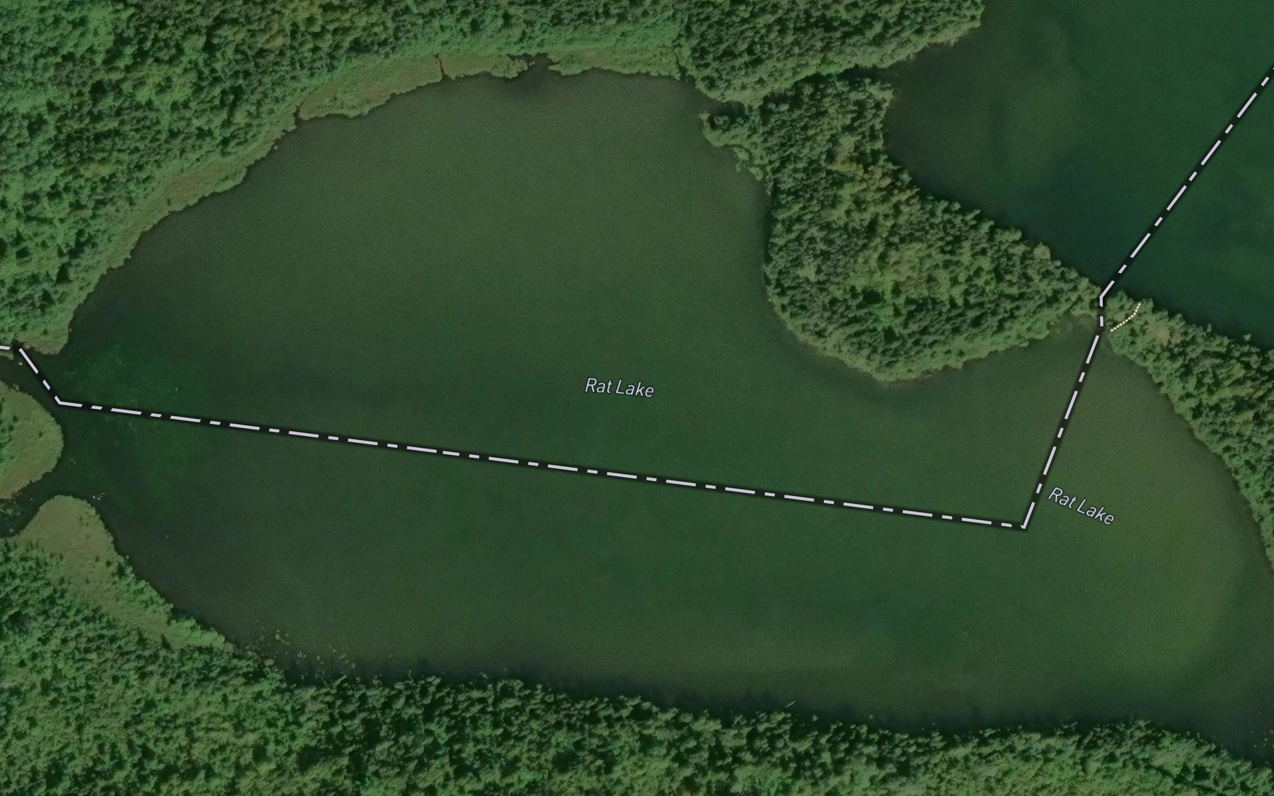 Satellite map of the Rat Lake