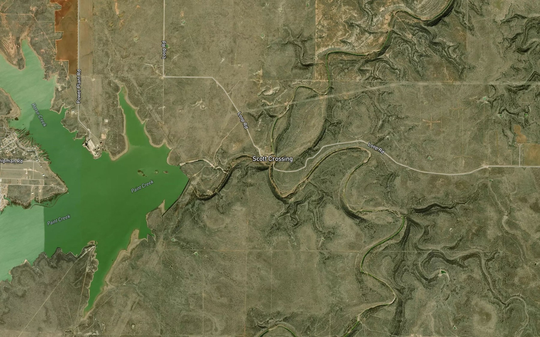 Satellite map of the California Creek
