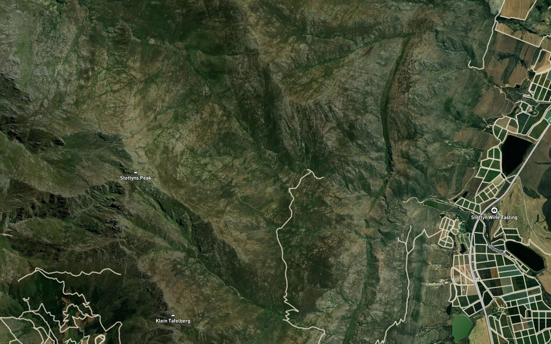 Satellite map of the Elandskloof