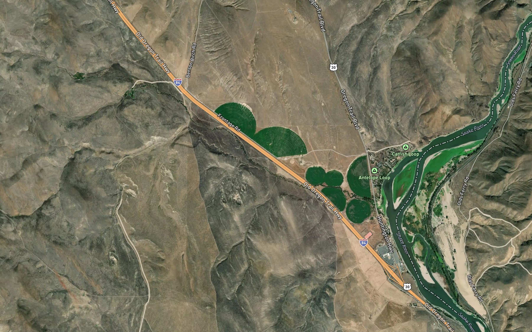 Satellite map of the Chicken Creek