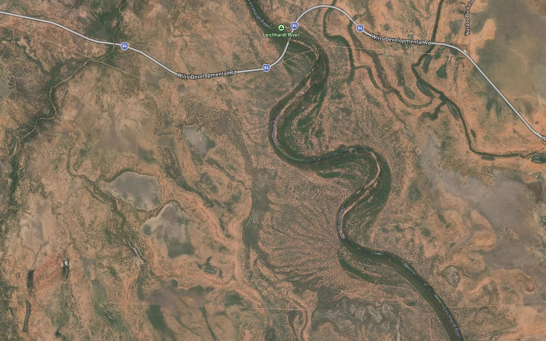 Satellite map of the Boundary Billabong
