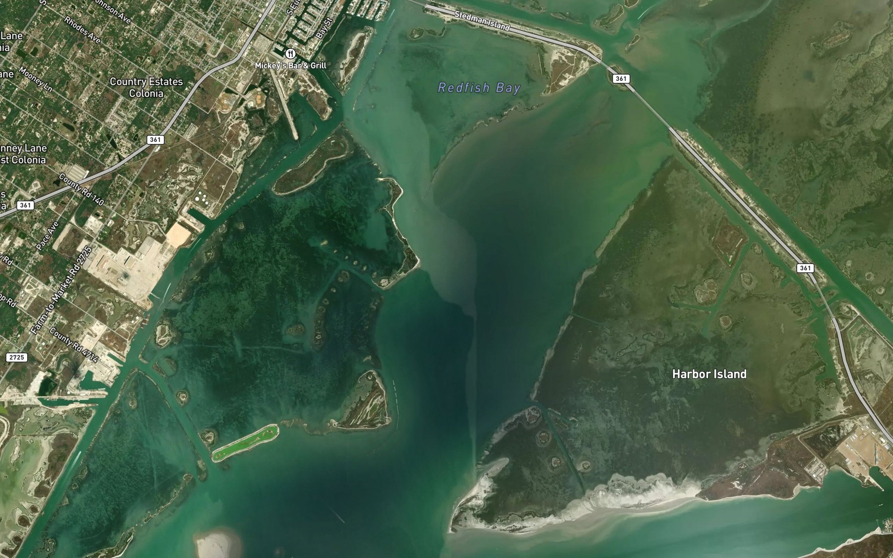 Satellite map of the Ransom Island Channel