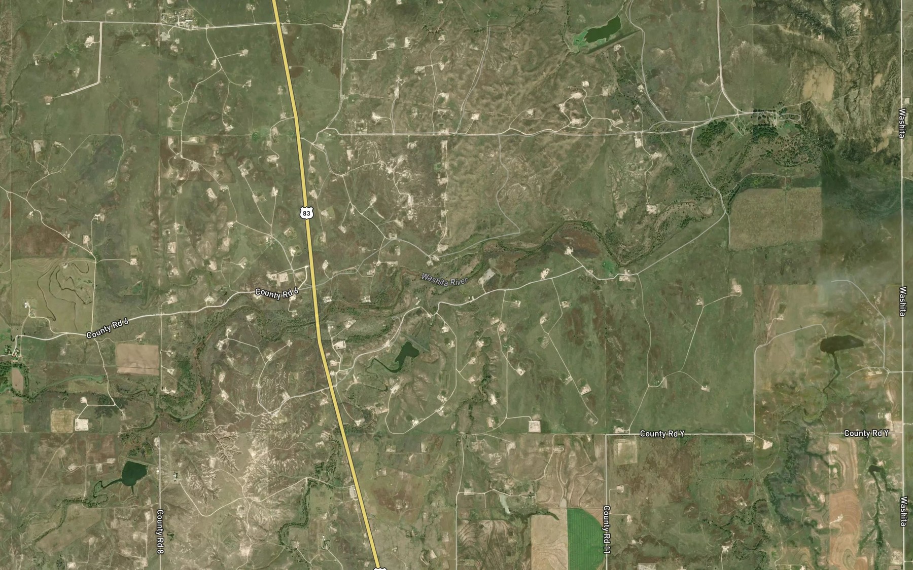 Satellite map of the White Creek