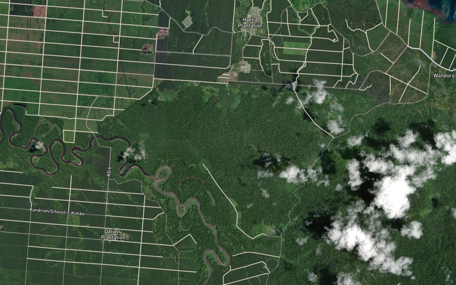 Satellite map of the Twakandi Creek