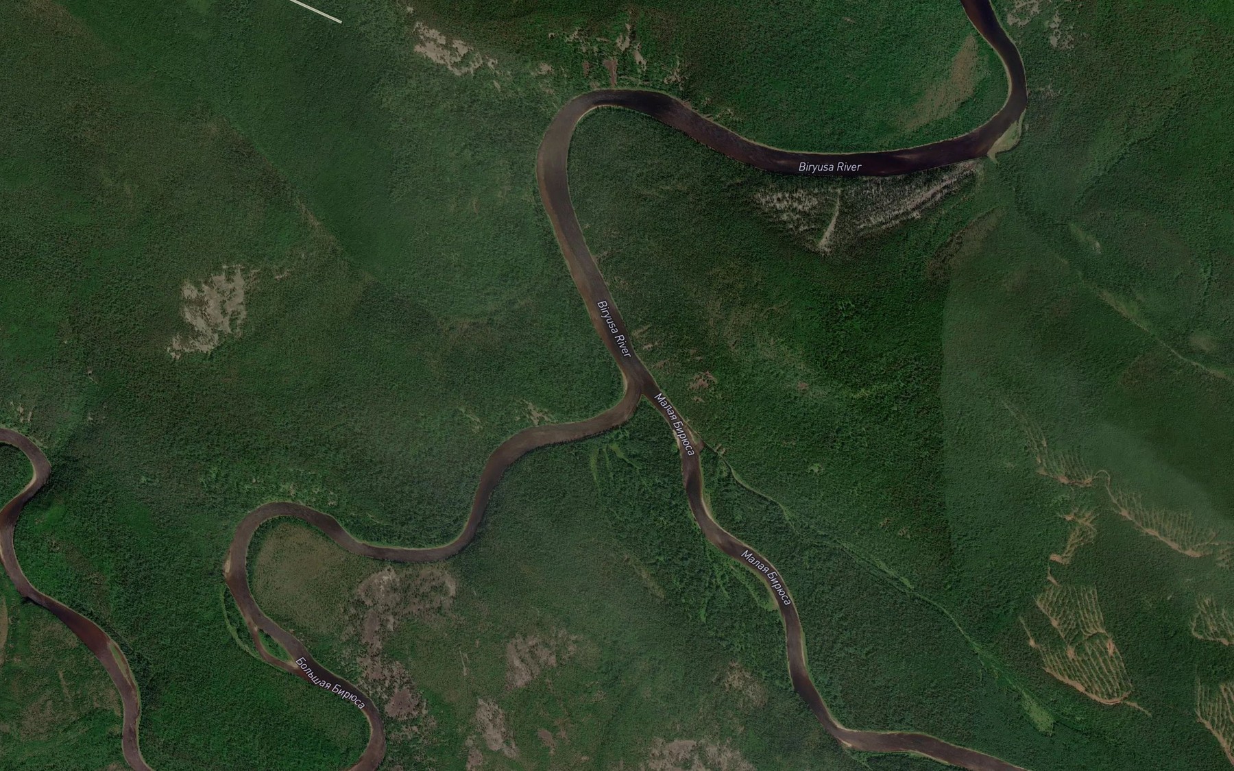 Satellite map of the Bol'shaya Biryusa
