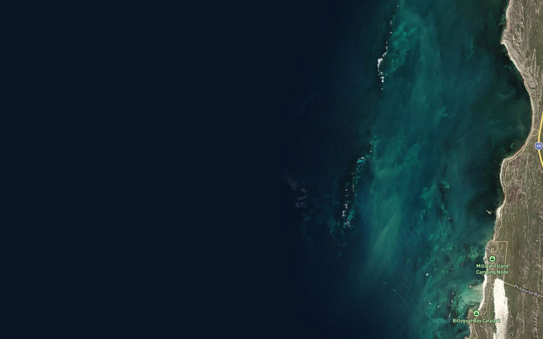 Satellite map of the Apex Reef