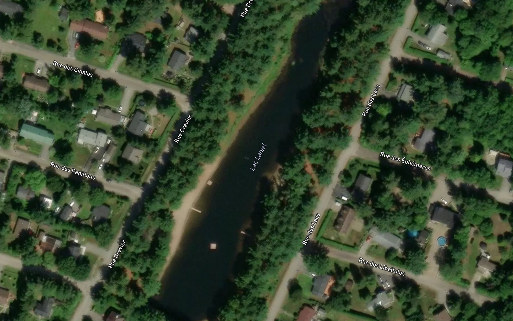Satellite map of the Lac Laniel